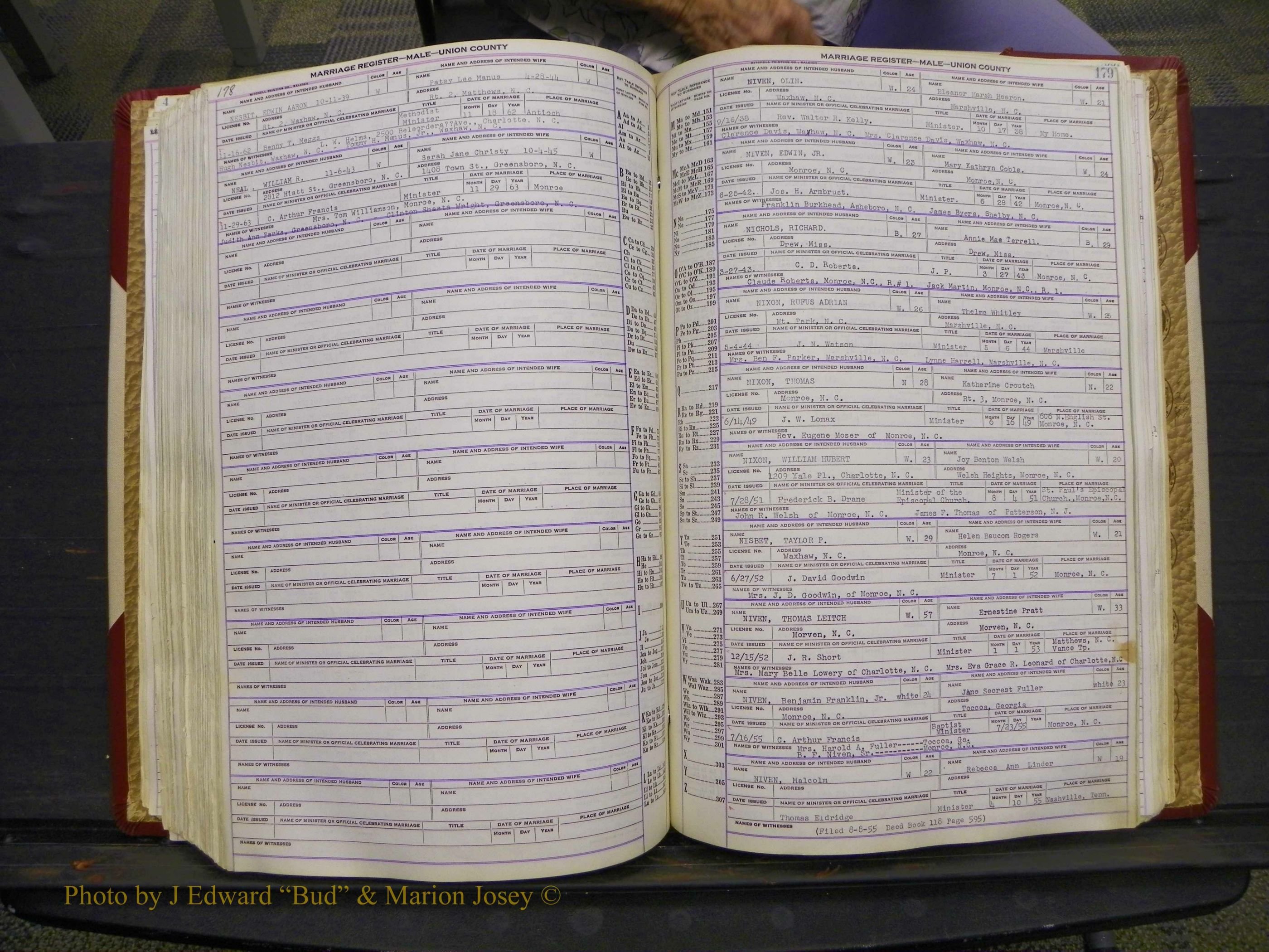 Union Co, NC Marriage Book 10, A-Z, 1937-1965 (237).JPG