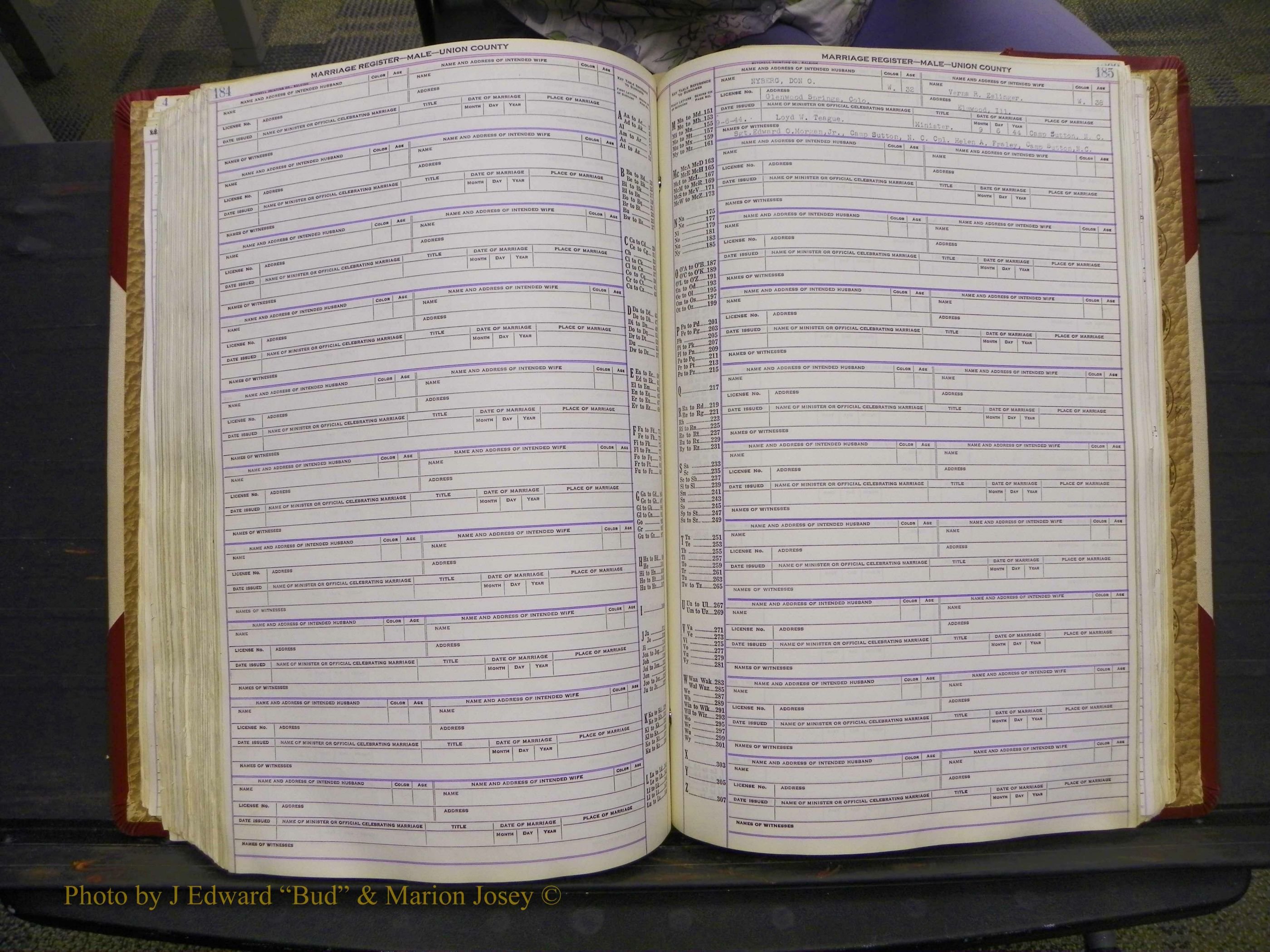 Union Co, NC Marriage Book 10, A-Z, 1937-1965 (239).JPG