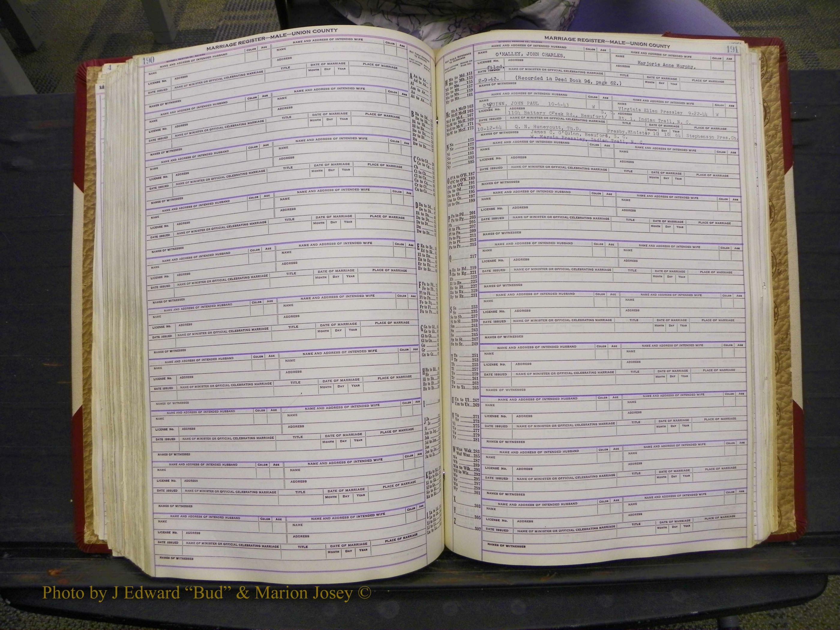 Union Co, NC Marriage Book 10, A-Z, 1937-1965 (241).JPG