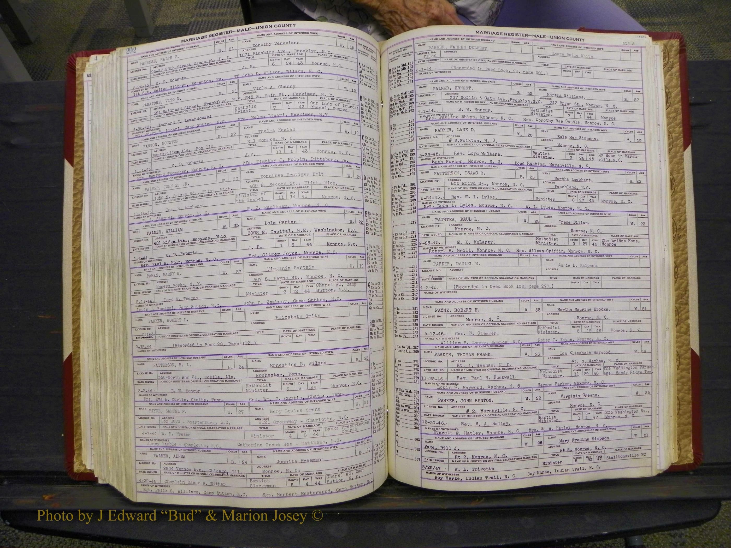 Union Co, NC Marriage Book 10, A-Z, 1937-1965 (247).JPG