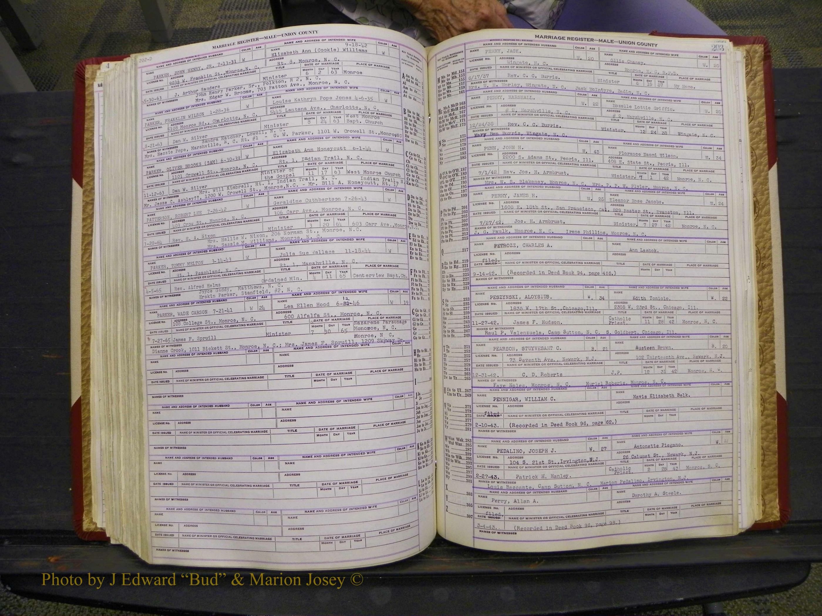 Union Co, NC Marriage Book 10, A-Z, 1937-1965 (248).JPG