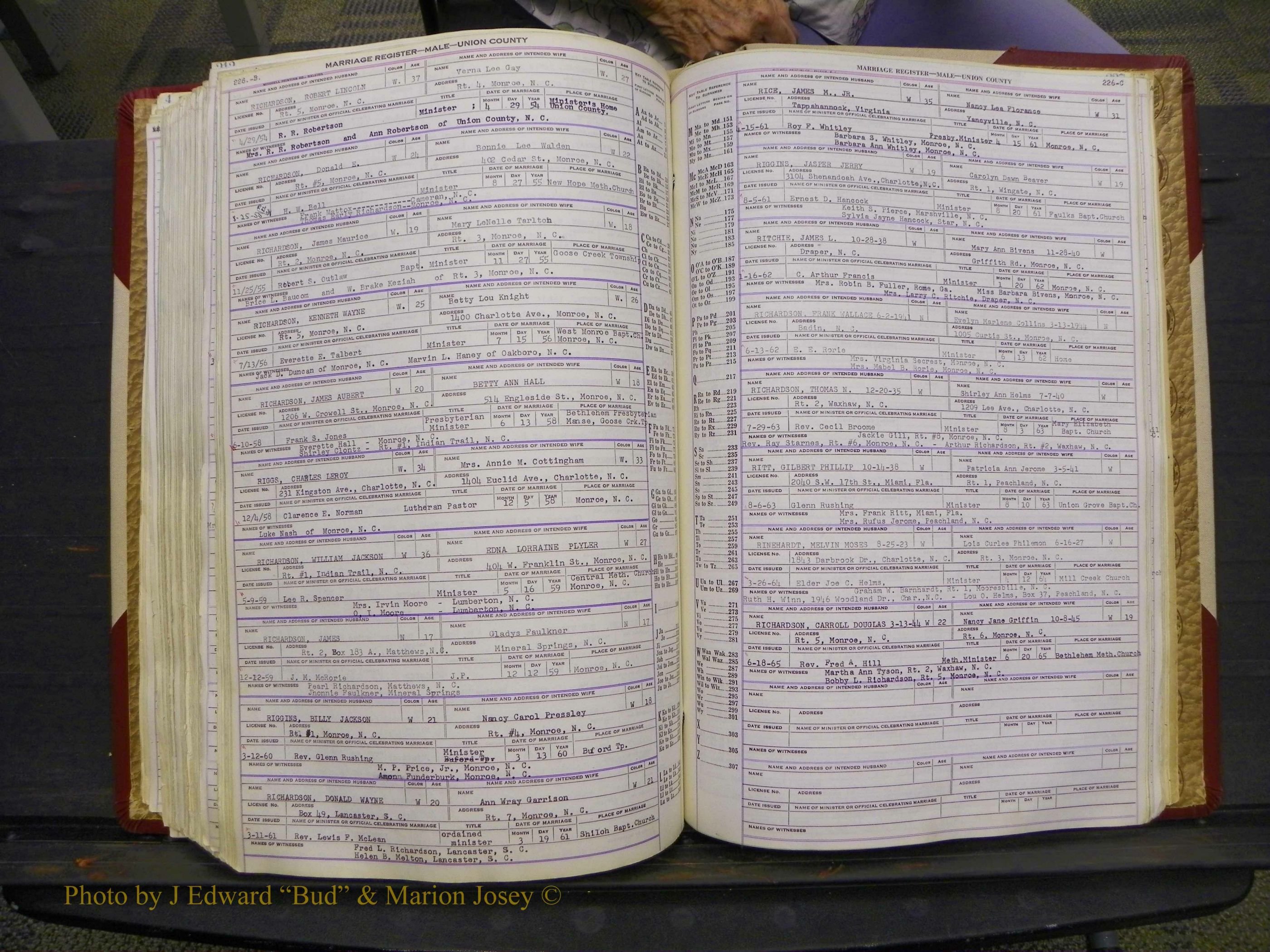 Union Co, NC Marriage Book 10, A-Z, 1937-1965 (278).JPG