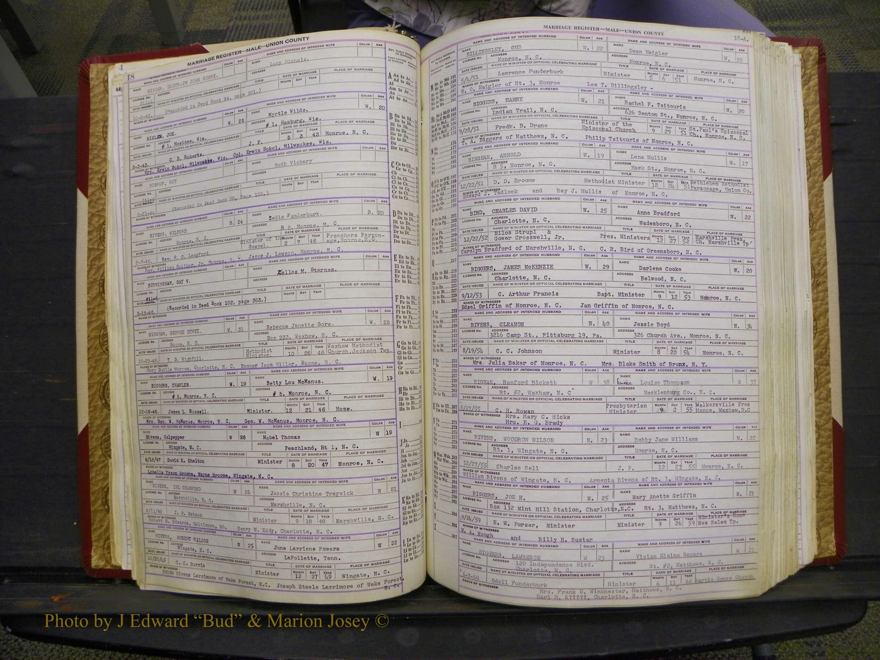 Union Co, NC Marriage Book 10, A-Z, 1937-1965 (28).JPG