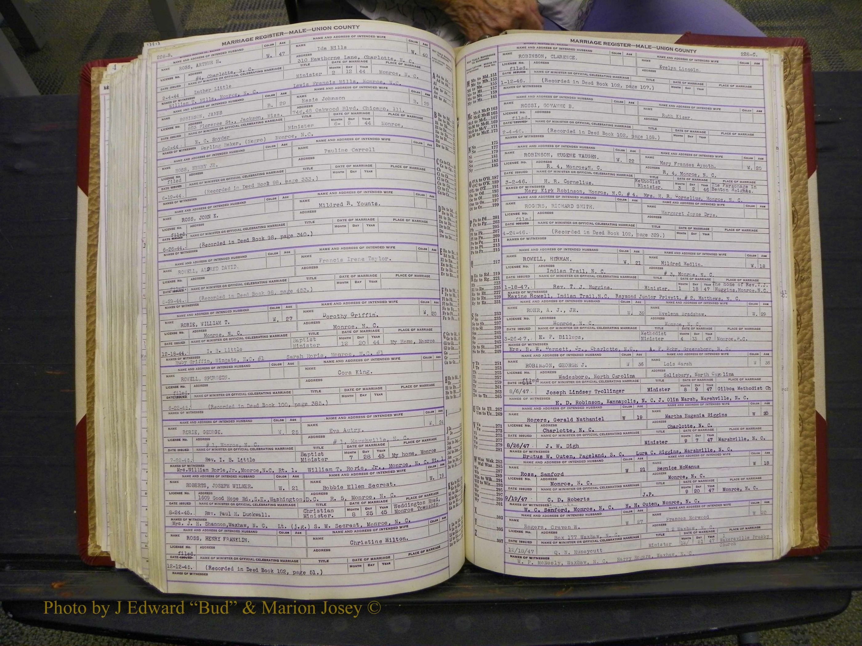 Union Co, NC Marriage Book 10, A-Z, 1937-1965 (281).JPG