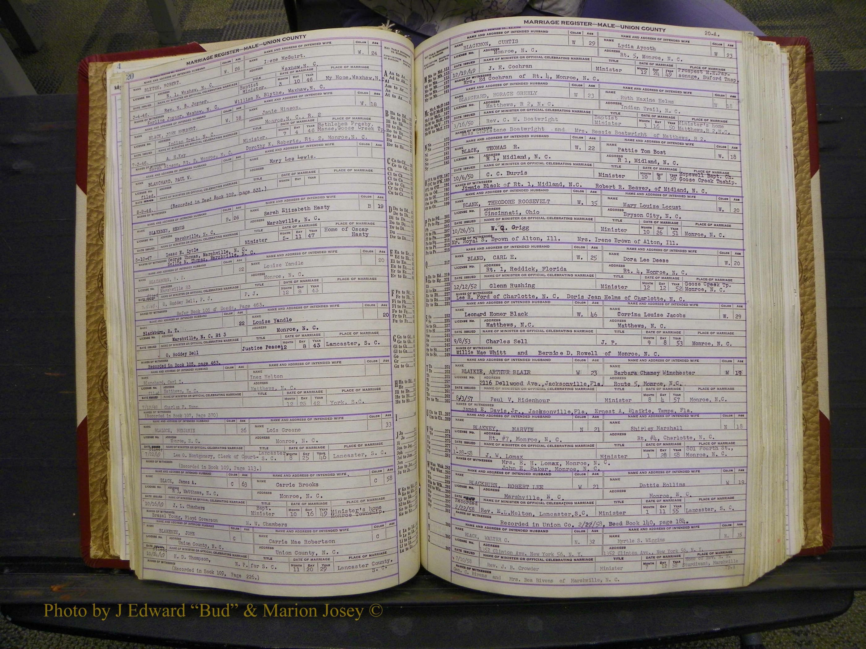 Union Co, NC Marriage Book 10, A-Z, 1937-1965 (29).JPG