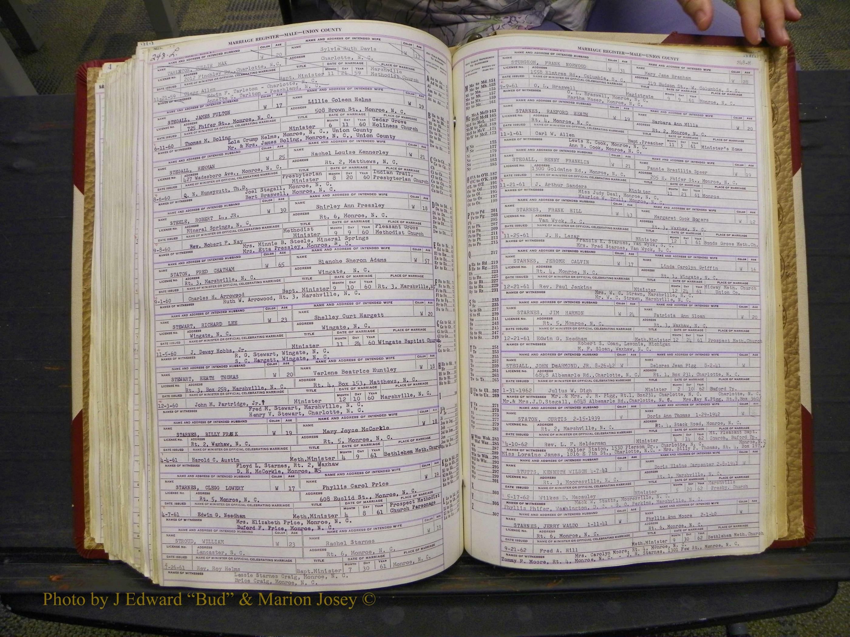 Union Co, NC Marriage Book 10, A-Z, 1937-1965 (316).JPG