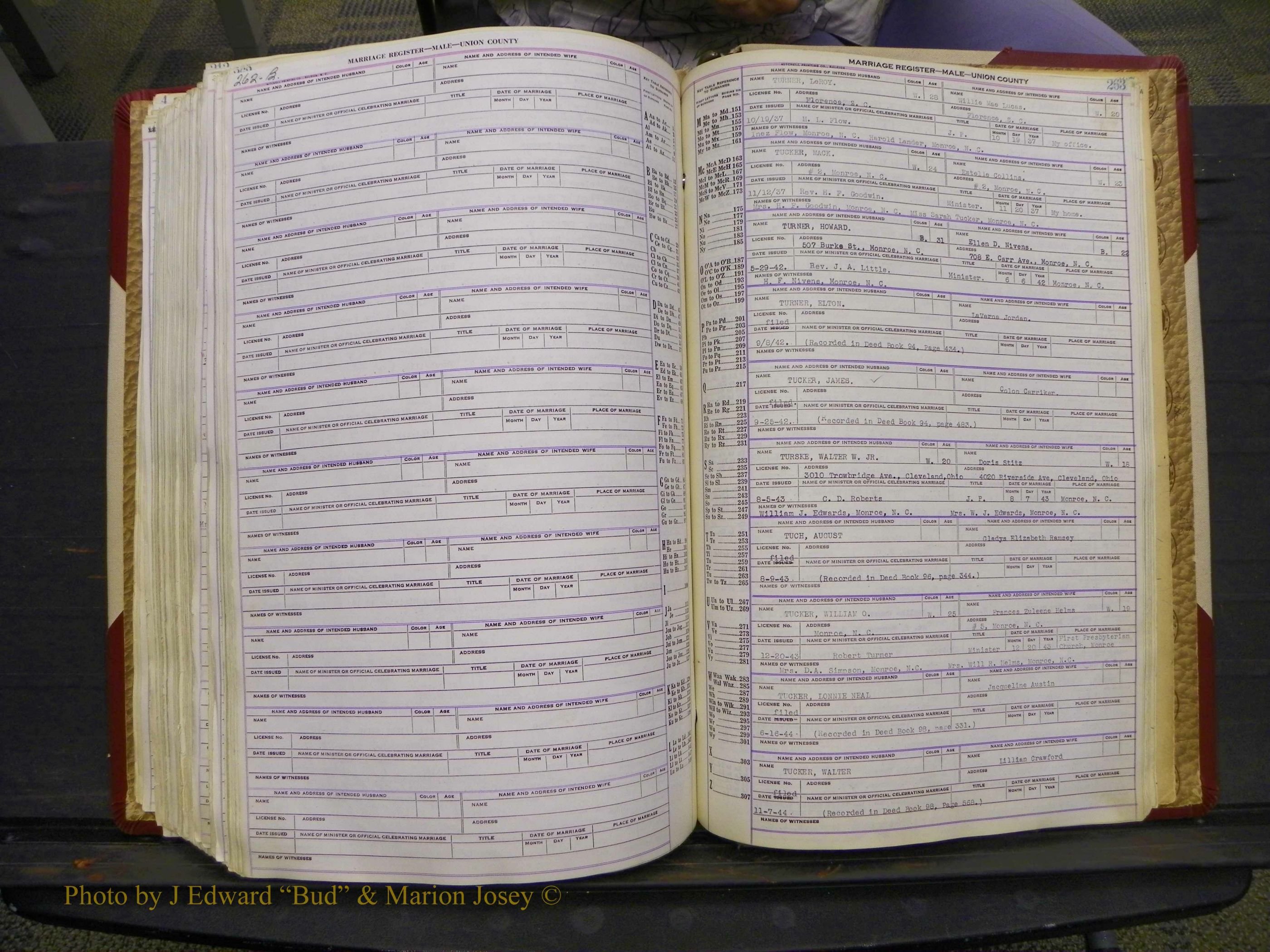 Union Co, NC Marriage Book 10, A-Z, 1937-1965 (333).JPG