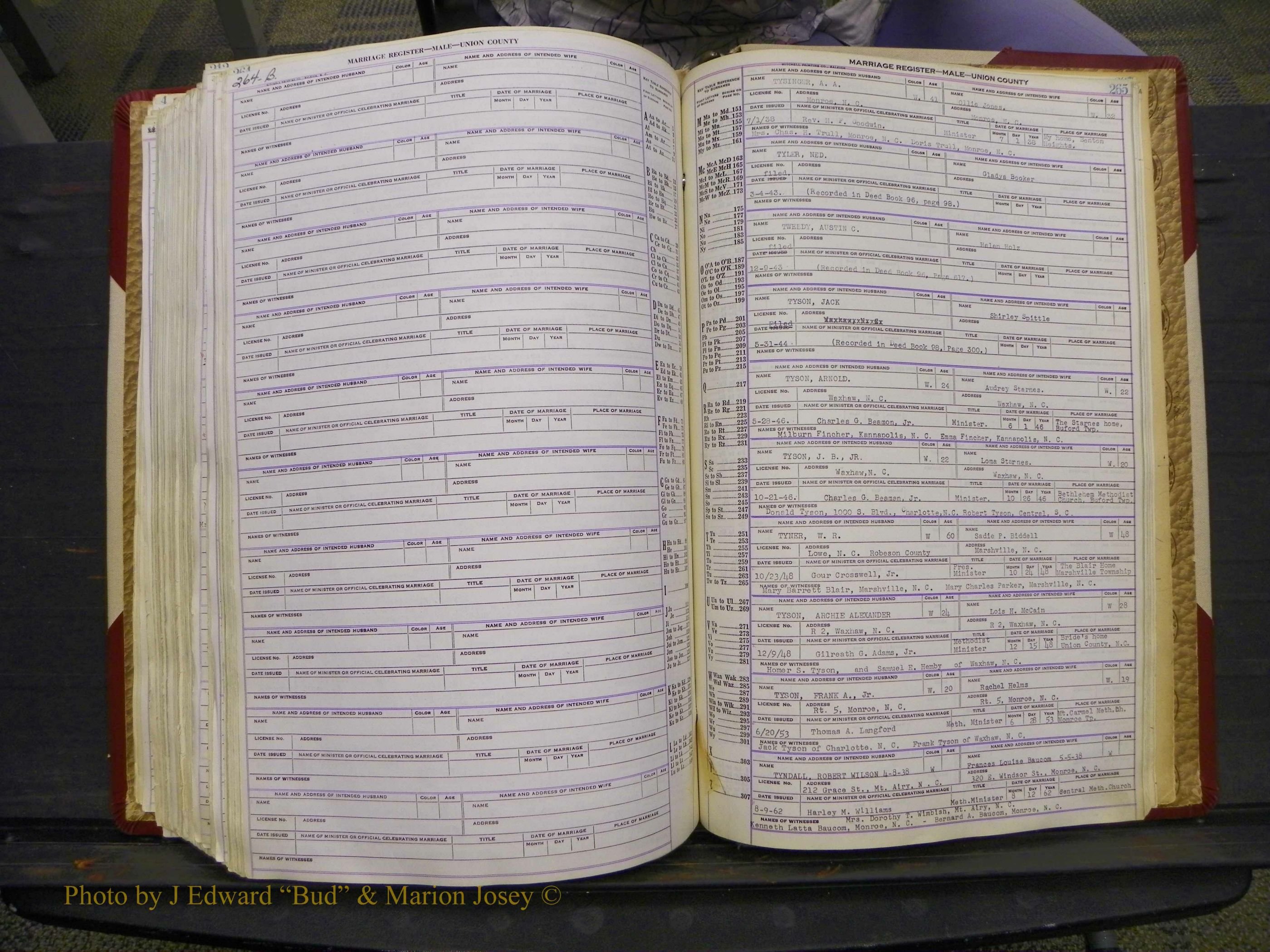 Union Co, NC Marriage Book 10, A-Z, 1937-1965 (335).JPG