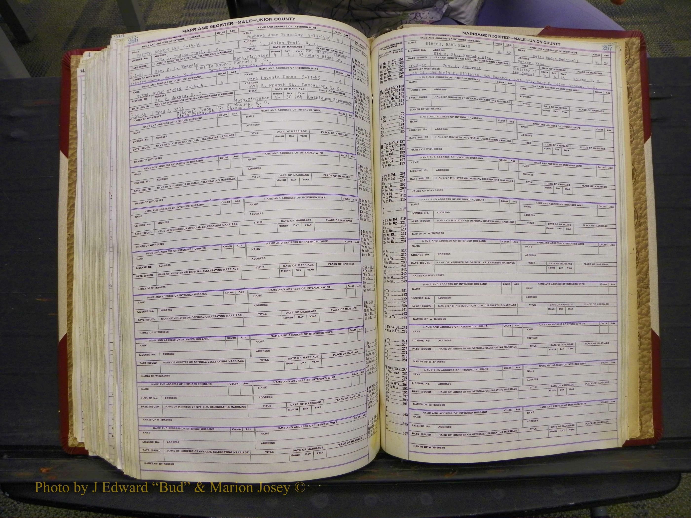 Union Co, NC Marriage Book 10, A-Z, 1937-1965 (336).JPG