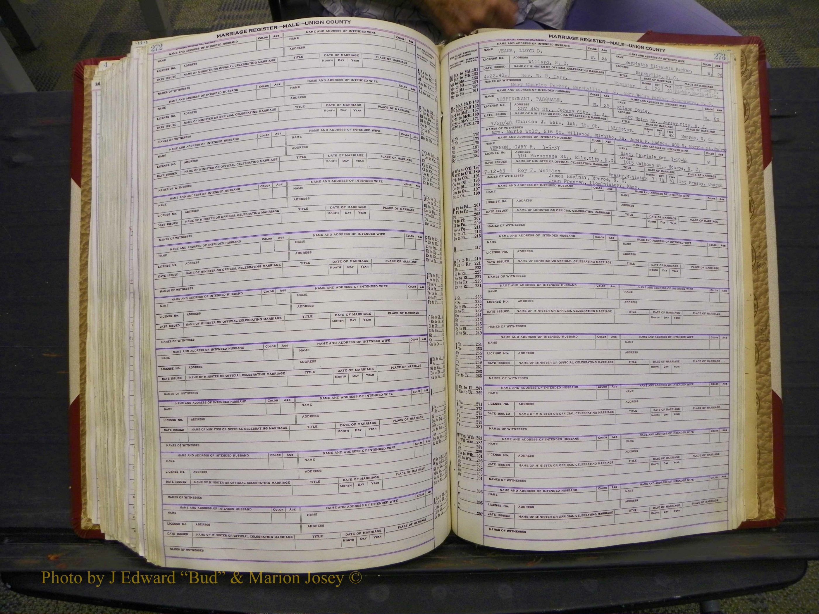 Union Co, NC Marriage Book 10, A-Z, 1937-1965 (340).JPG