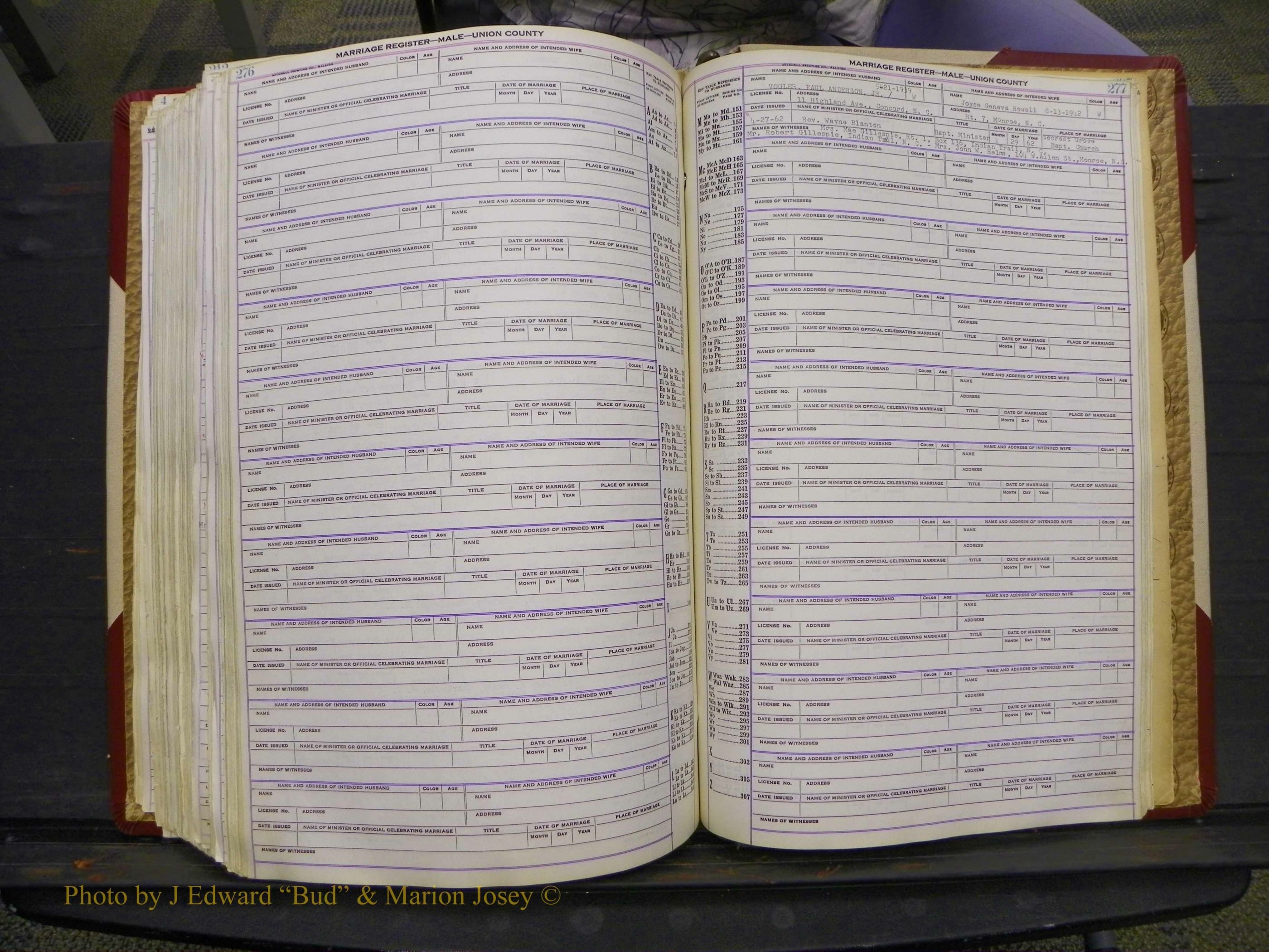 Union Co, NC Marriage Book 10, A-Z, 1937-1965 (341).JPG