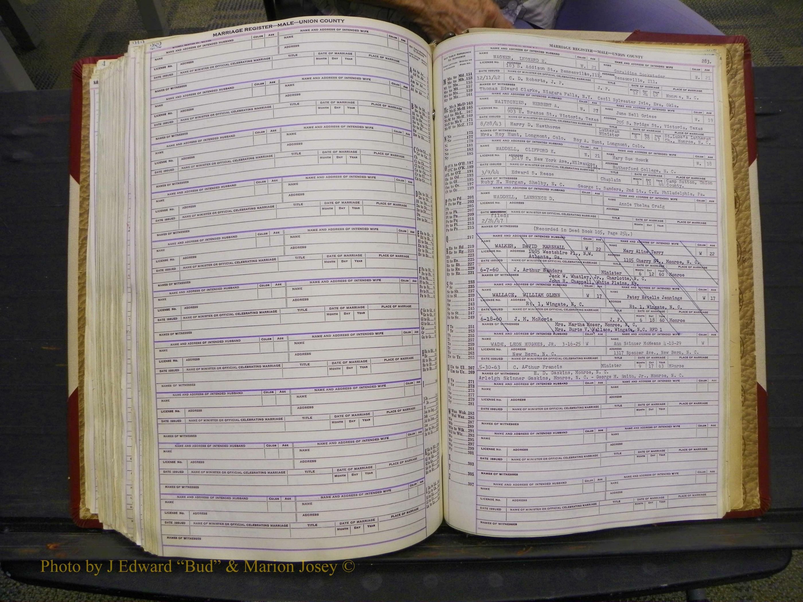 Union Co, NC Marriage Book 10, A-Z, 1937-1965 (342).JPG