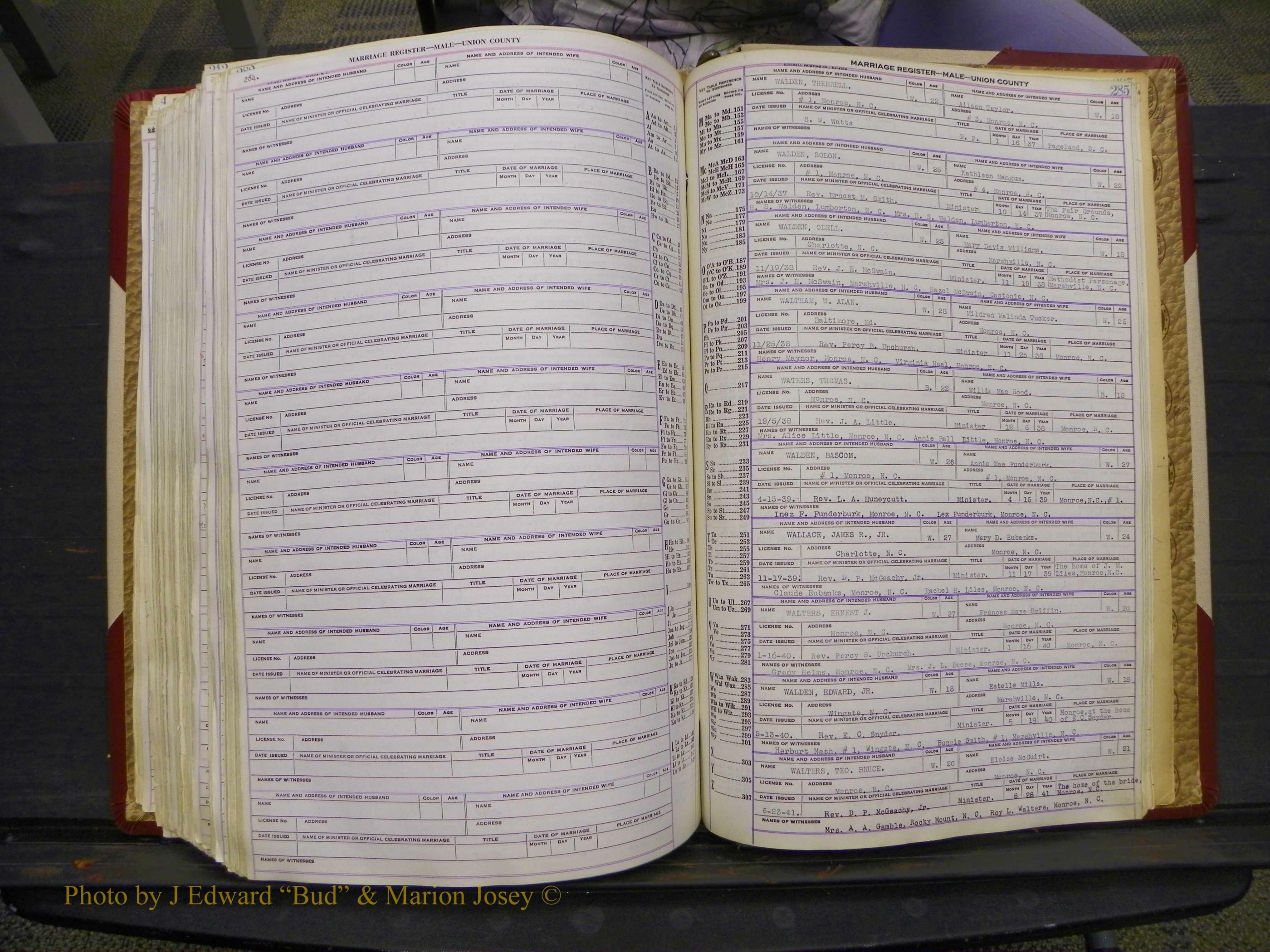 Union Co, NC Marriage Book 10, A-Z, 1937-1965 (343).JPG