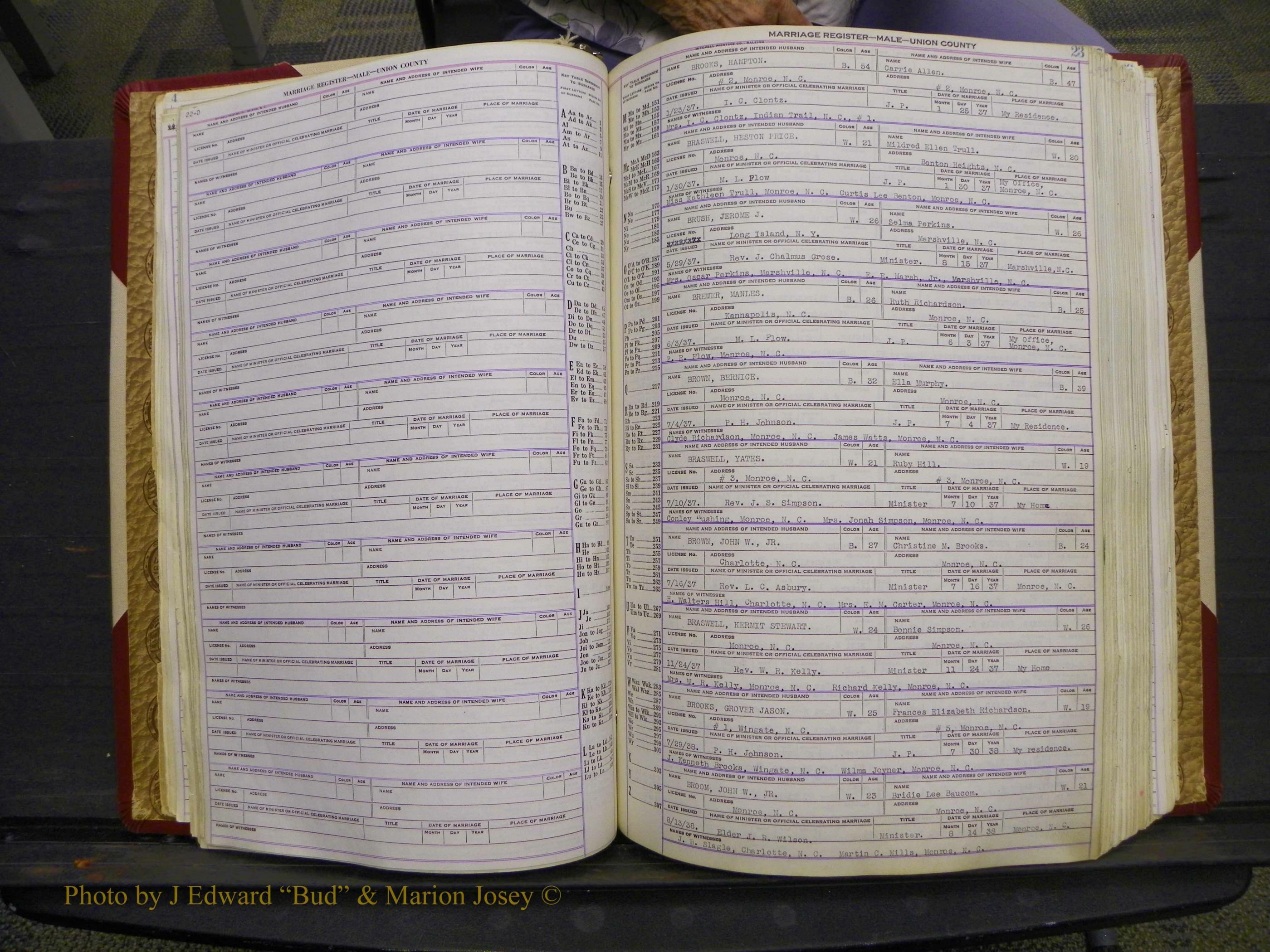 Union Co, NC Marriage Book 10, A-Z, 1937-1965 (35).JPG