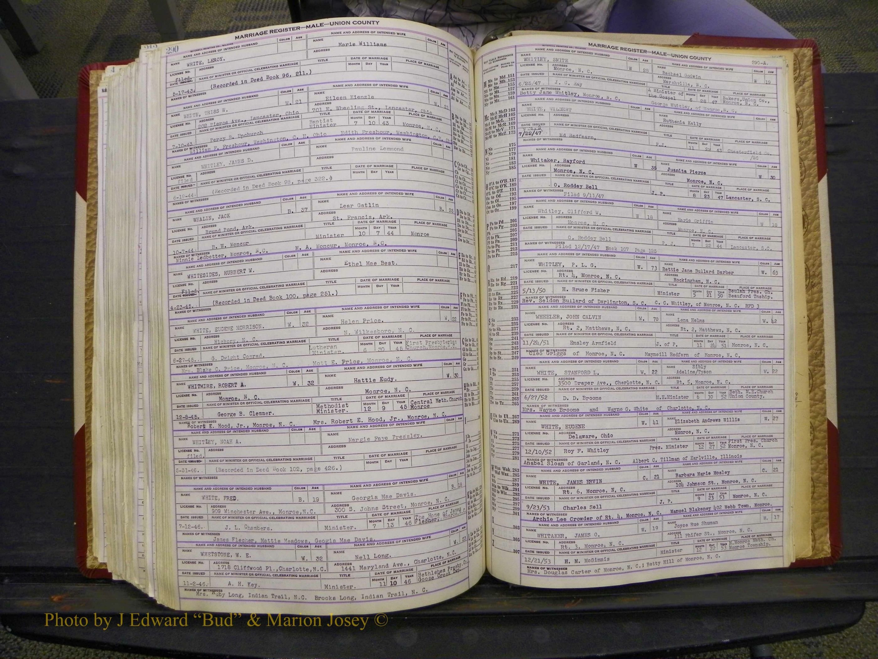 Union Co, NC Marriage Book 10, A-Z, 1937-1965 (350).JPG