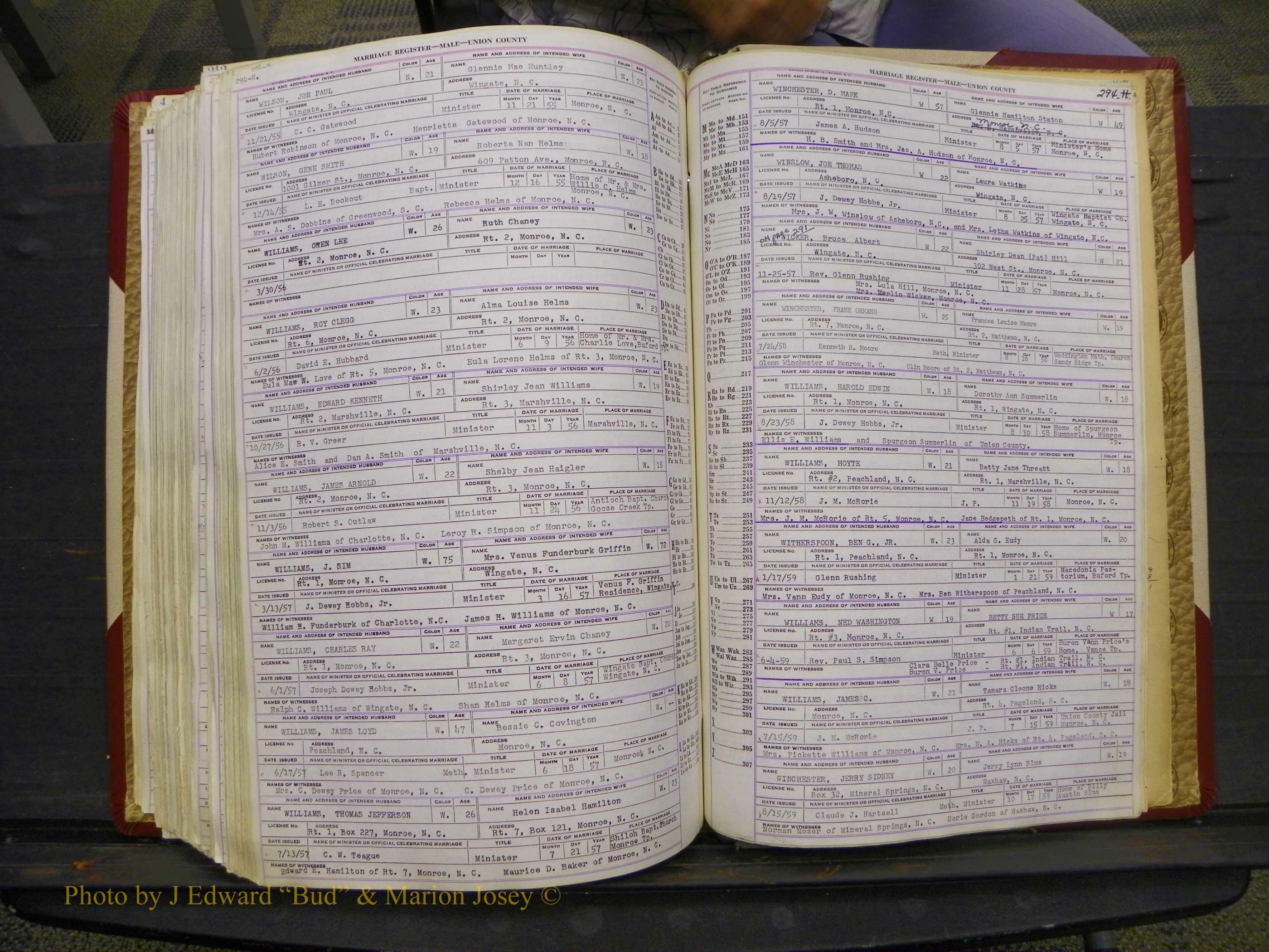 Union Co, NC Marriage Book 10, A-Z, 1937-1965 (358).JPG