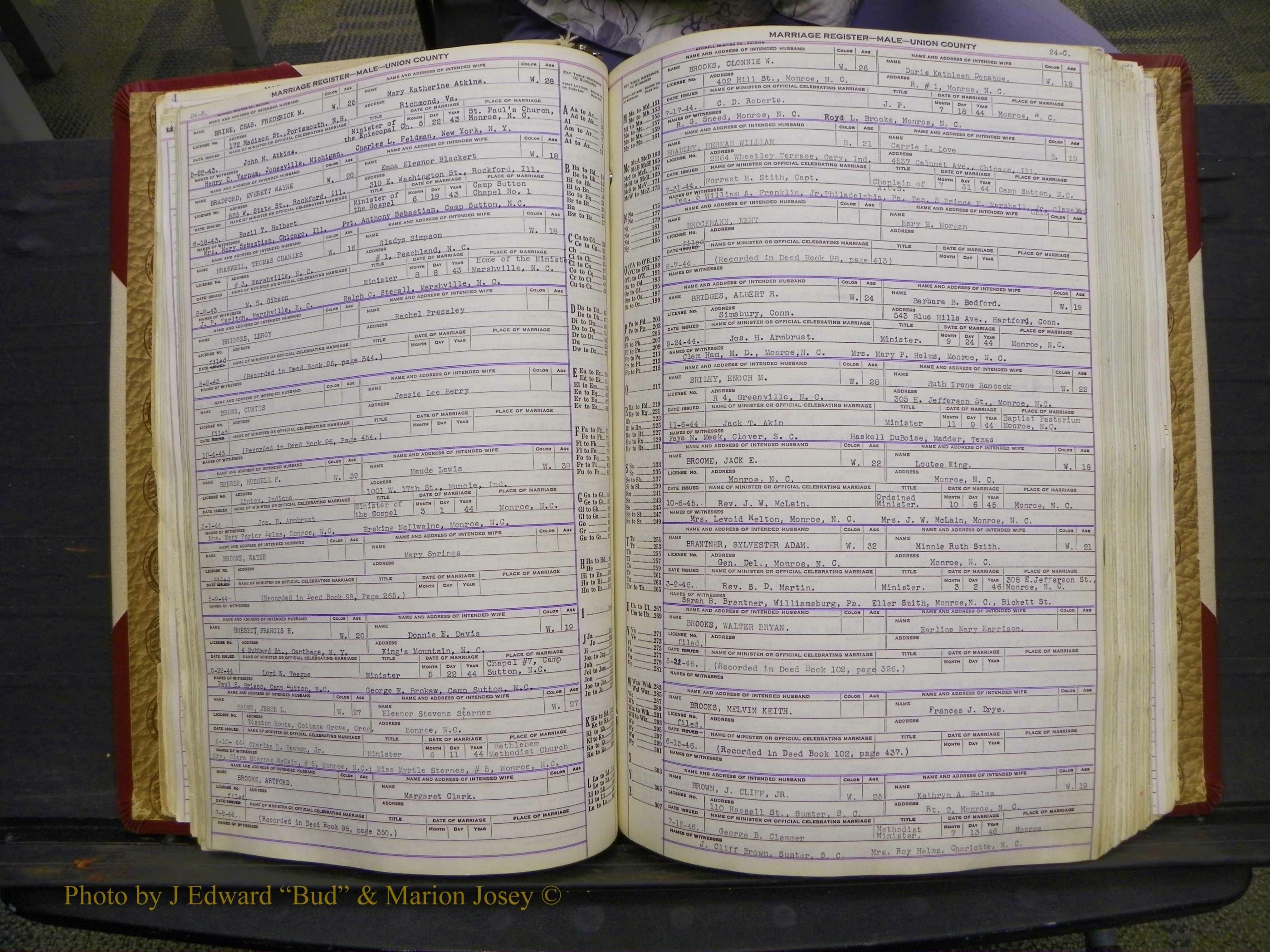 Union Co, NC Marriage Book 10, A-Z, 1937-1965 (36).JPG