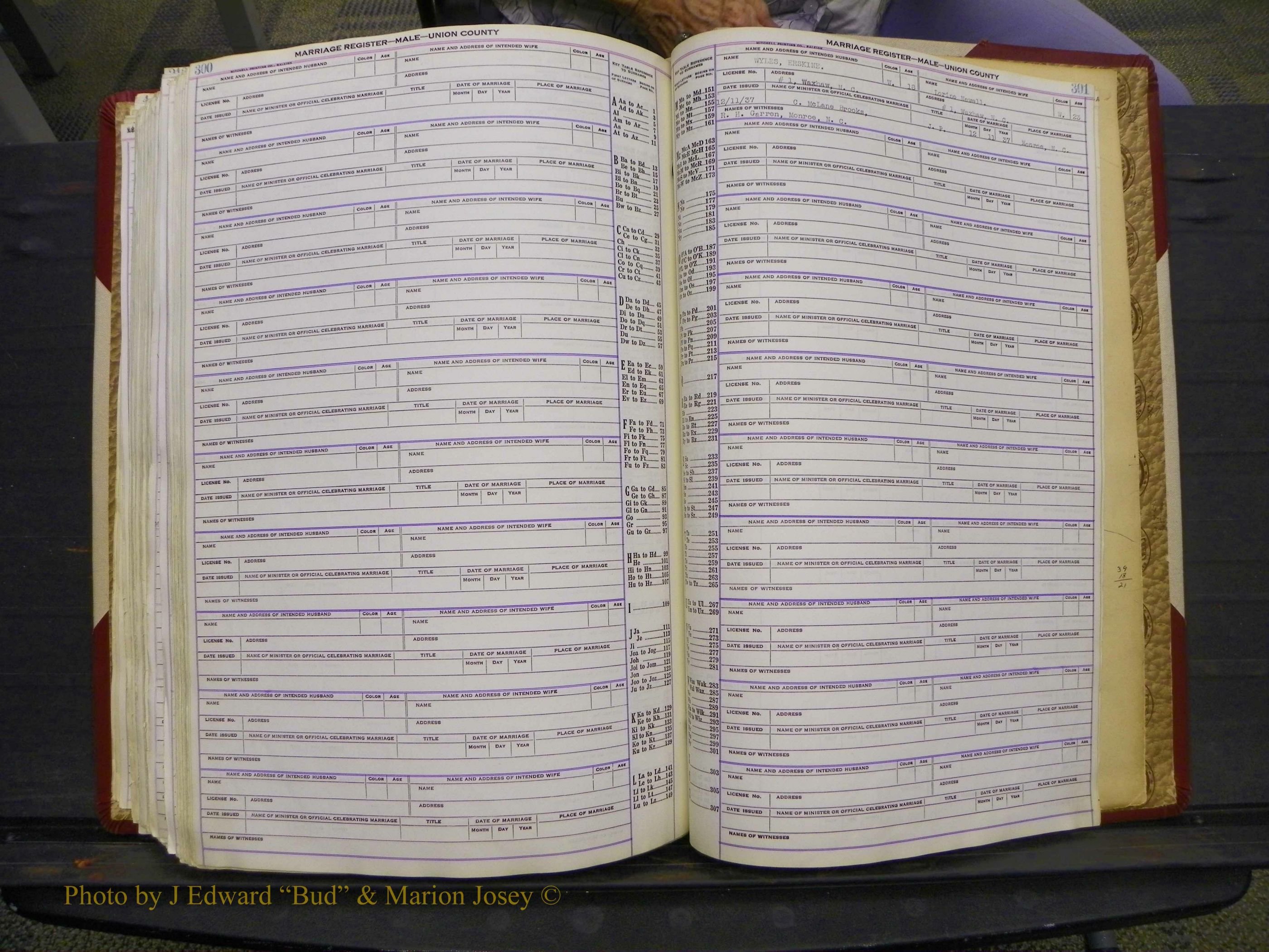 Union Co, NC Marriage Book 10, A-Z, 1937-1965 (364).JPG