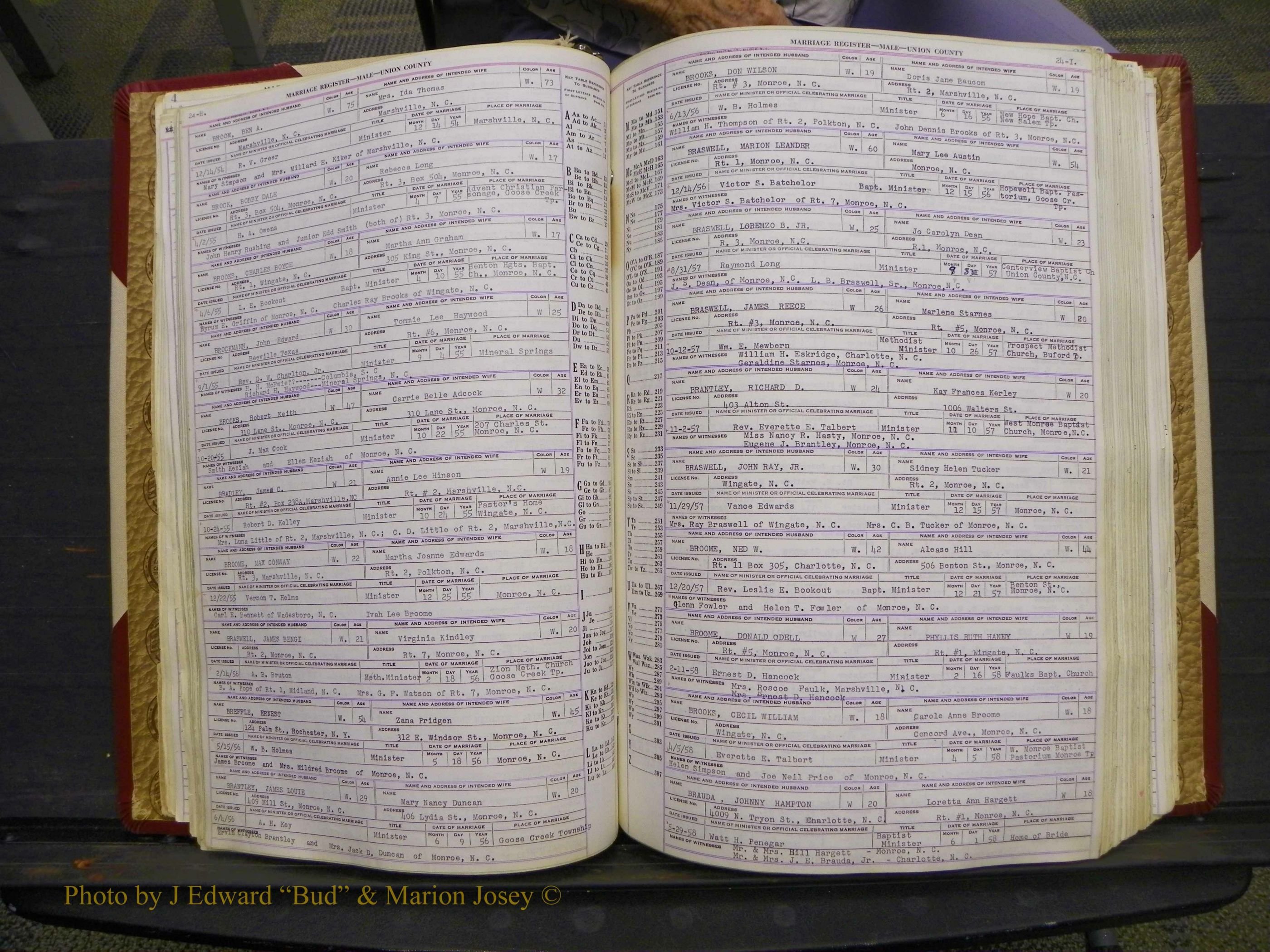 Union Co, NC Marriage Book 10, A-Z, 1937-1965 (39).JPG