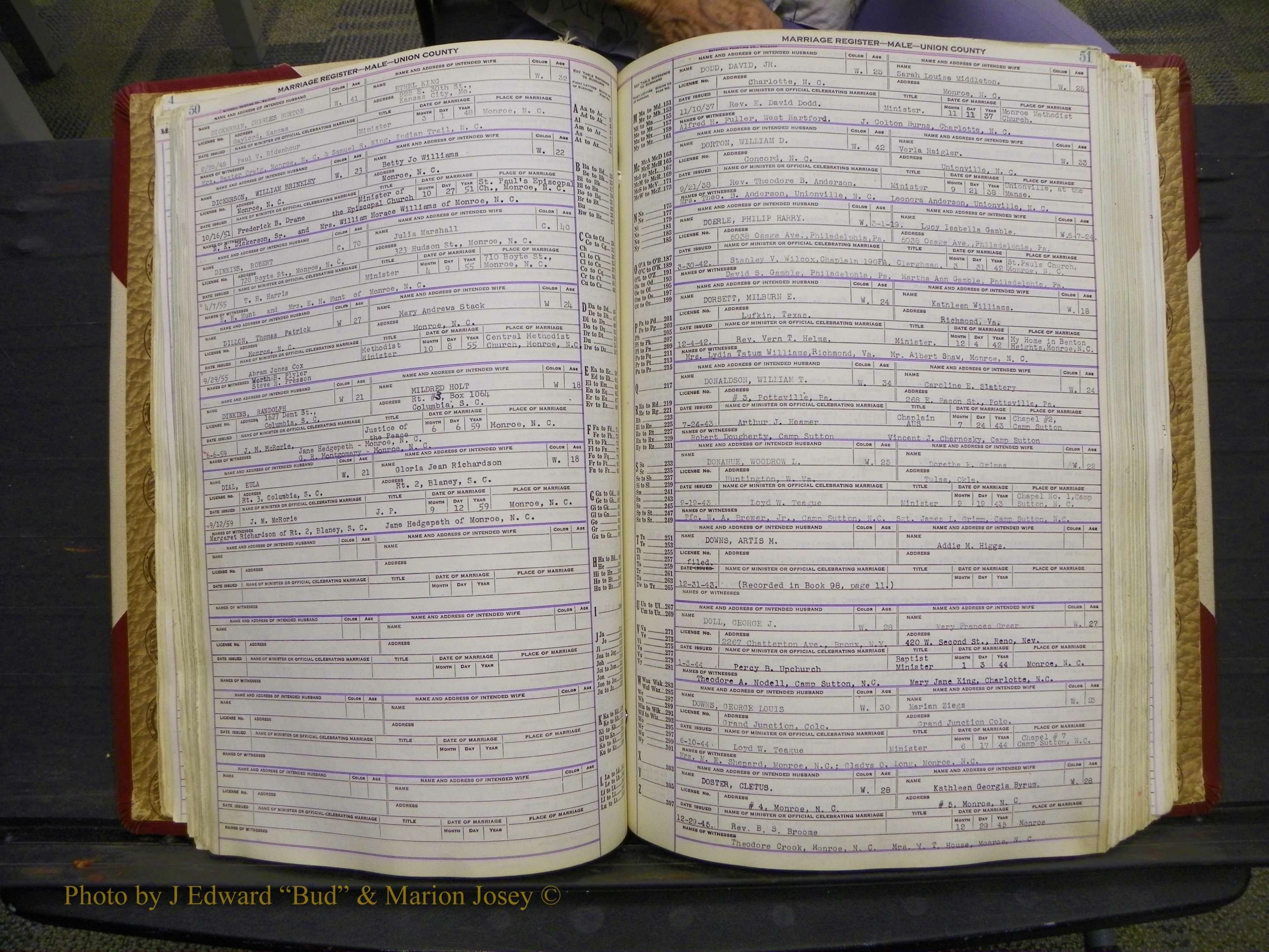 Union Co, NC Marriage Book 10, A-Z, 1937-1965 (76).JPG