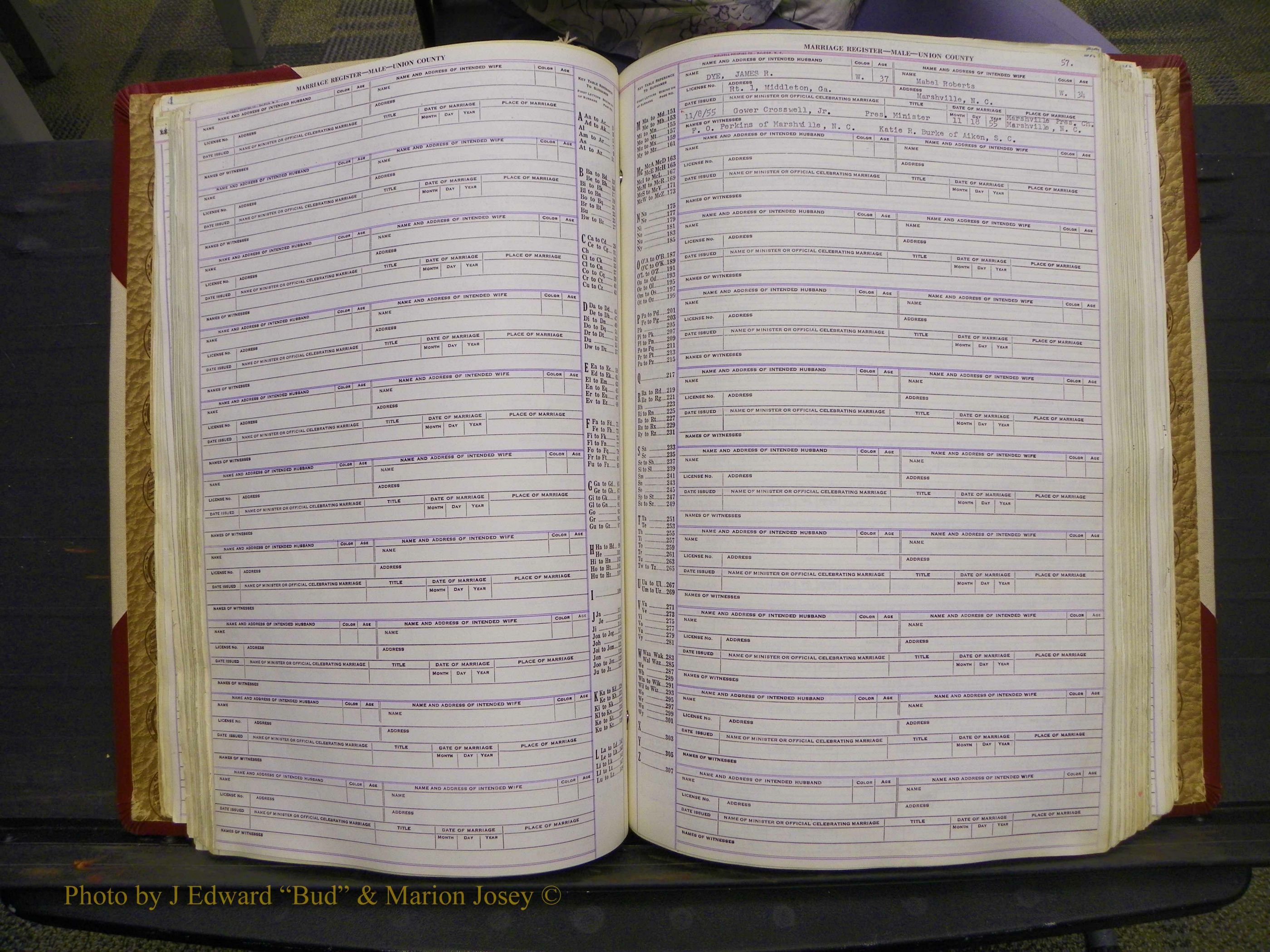 Union Co, NC Marriage Book 10, A-Z, 1937-1965 (80).JPG