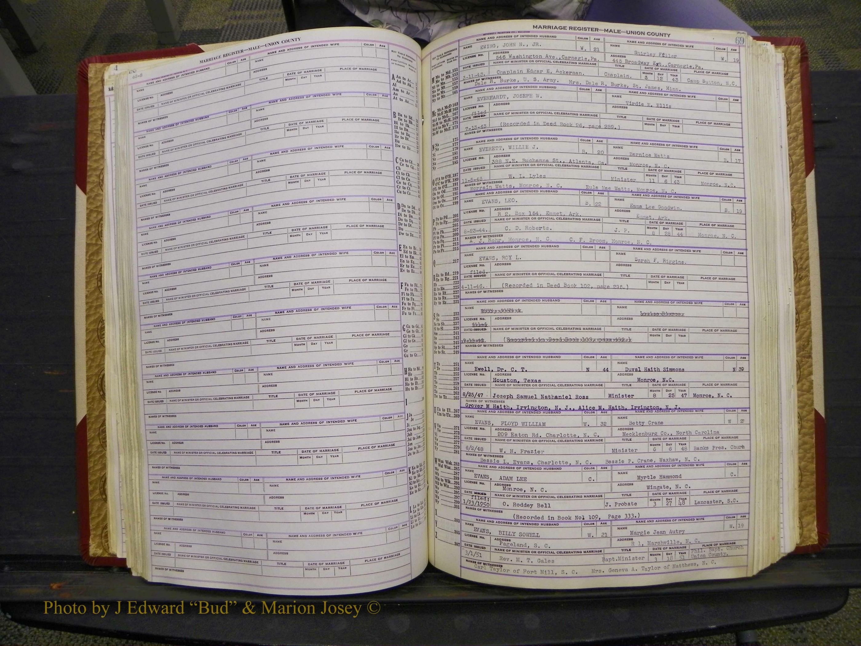 Union Co, NC Marriage Book 10, A-Z, 1937-1965 (90).JPG