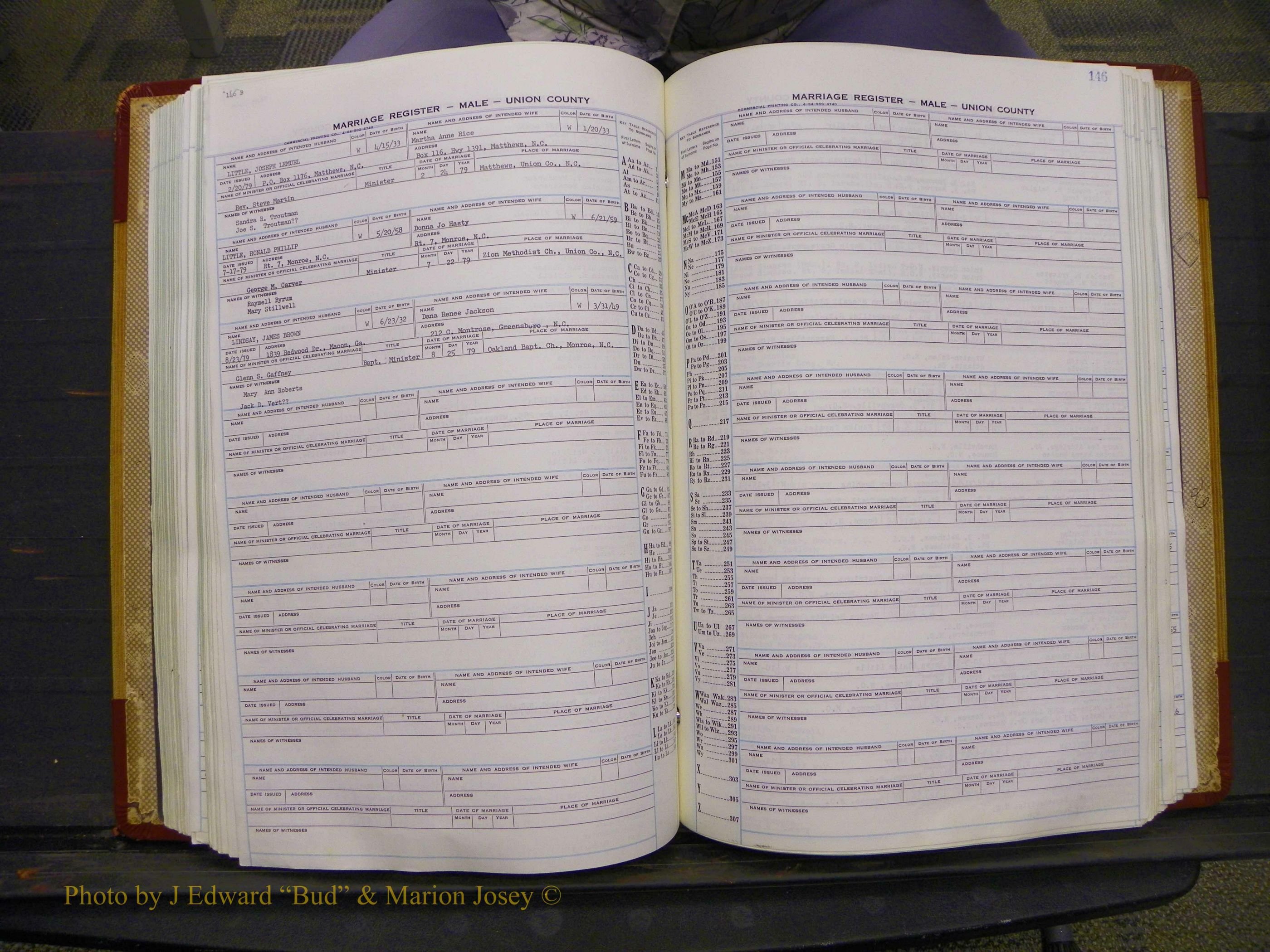 Union Co, NC Marriage Book 11, A-Z, 1965-1979 (179).JPG