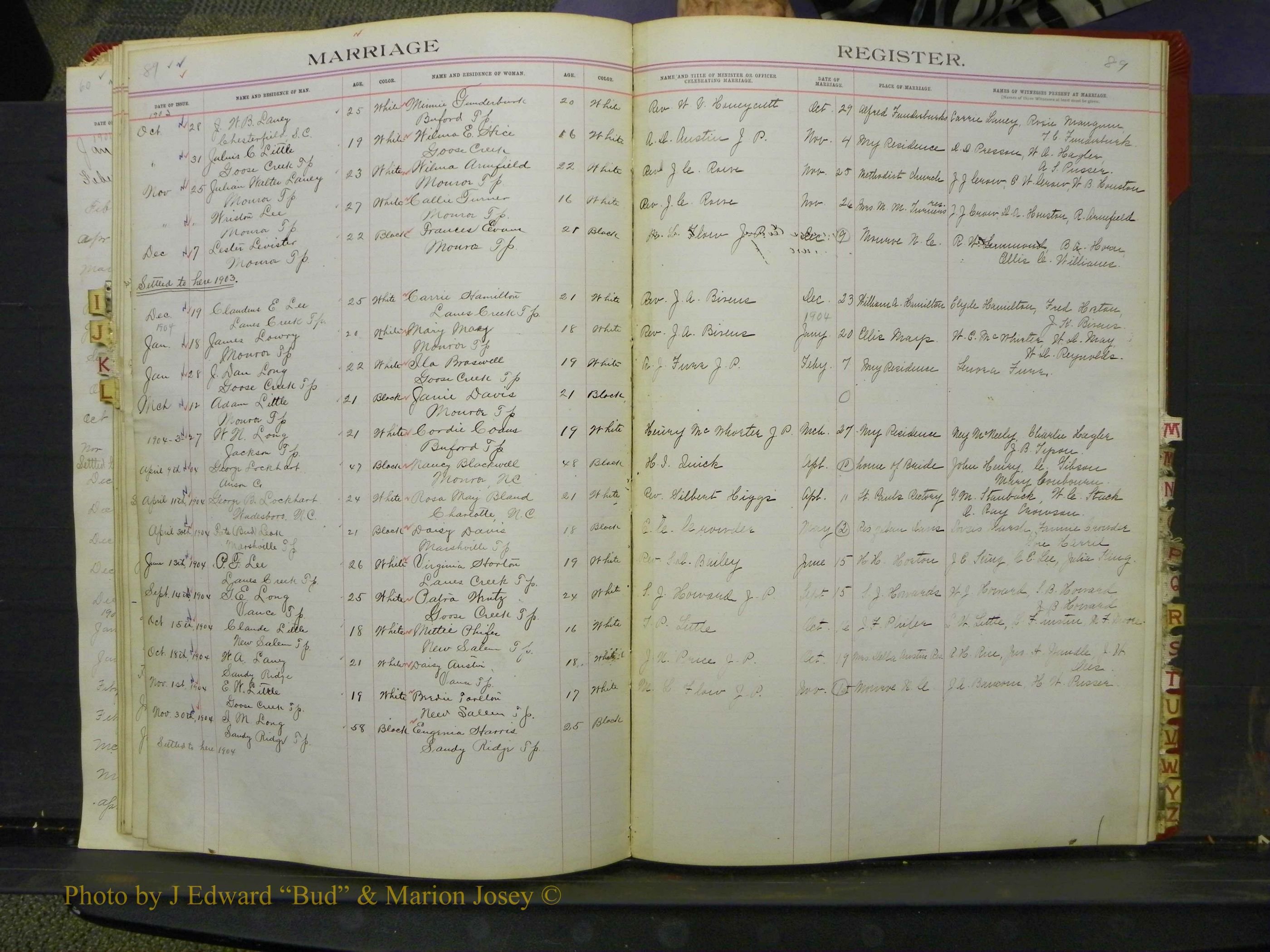 Union Co, NC Marriage Book 6, A-Z, 1898-1902 (39).JPG