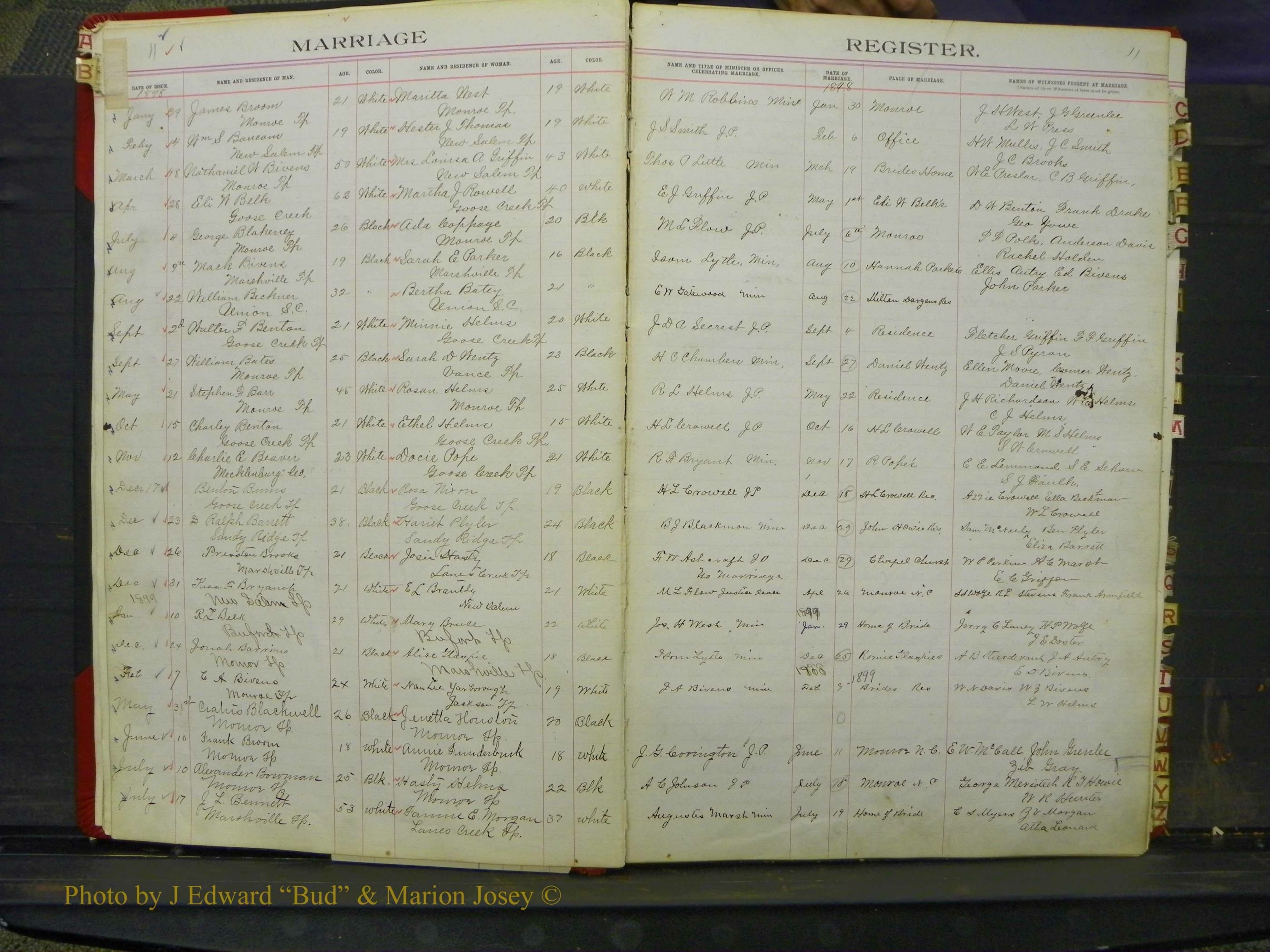 Union Co, NC Marriage Book 6, A-Z, 1898-1902 (4).JPG