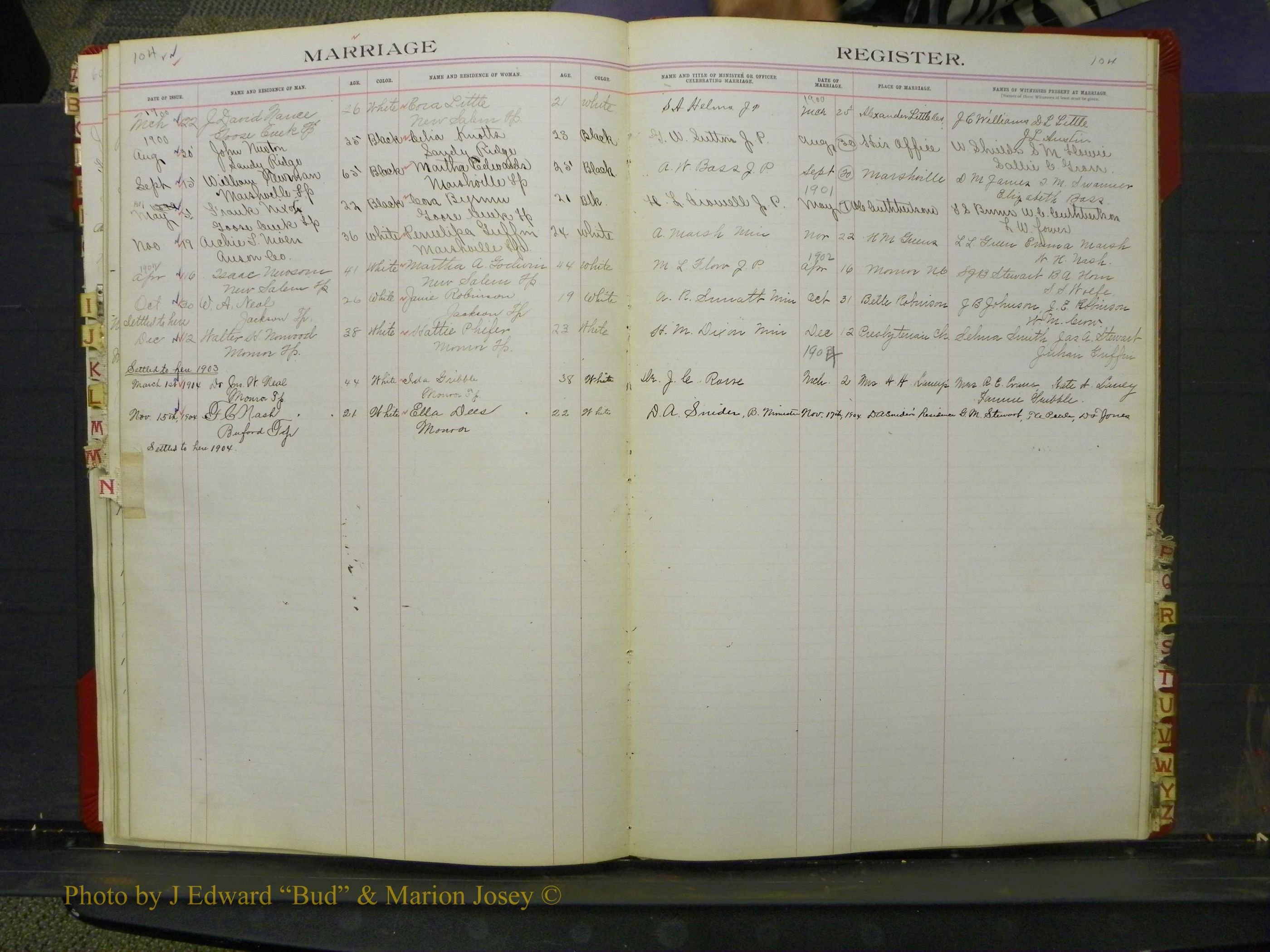 Union Co, NC Marriage Book 6, A-Z, 1898-1902 (46).JPG