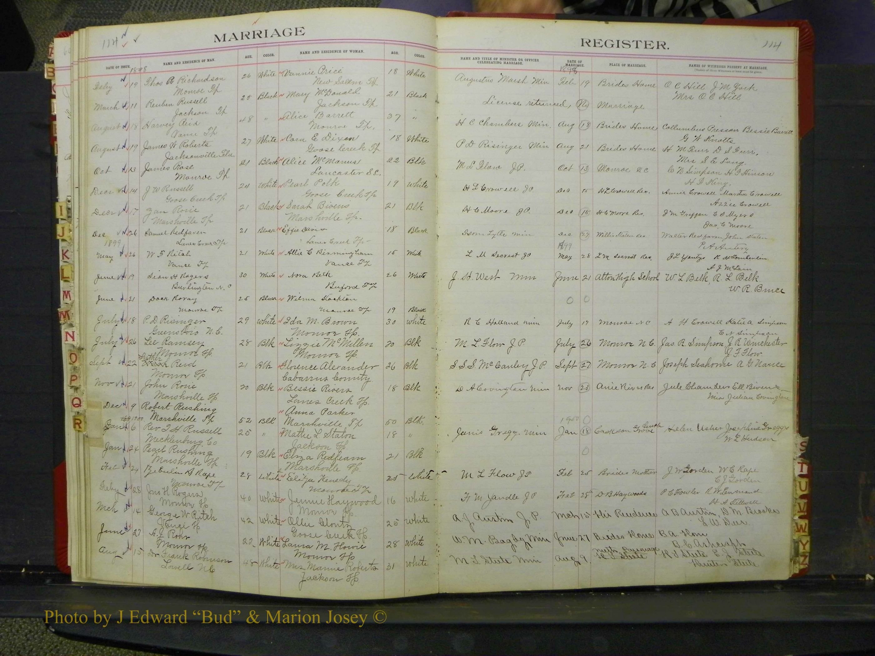 Union Co, NC Marriage Book 6, A-Z, 1898-1902 (51).JPG