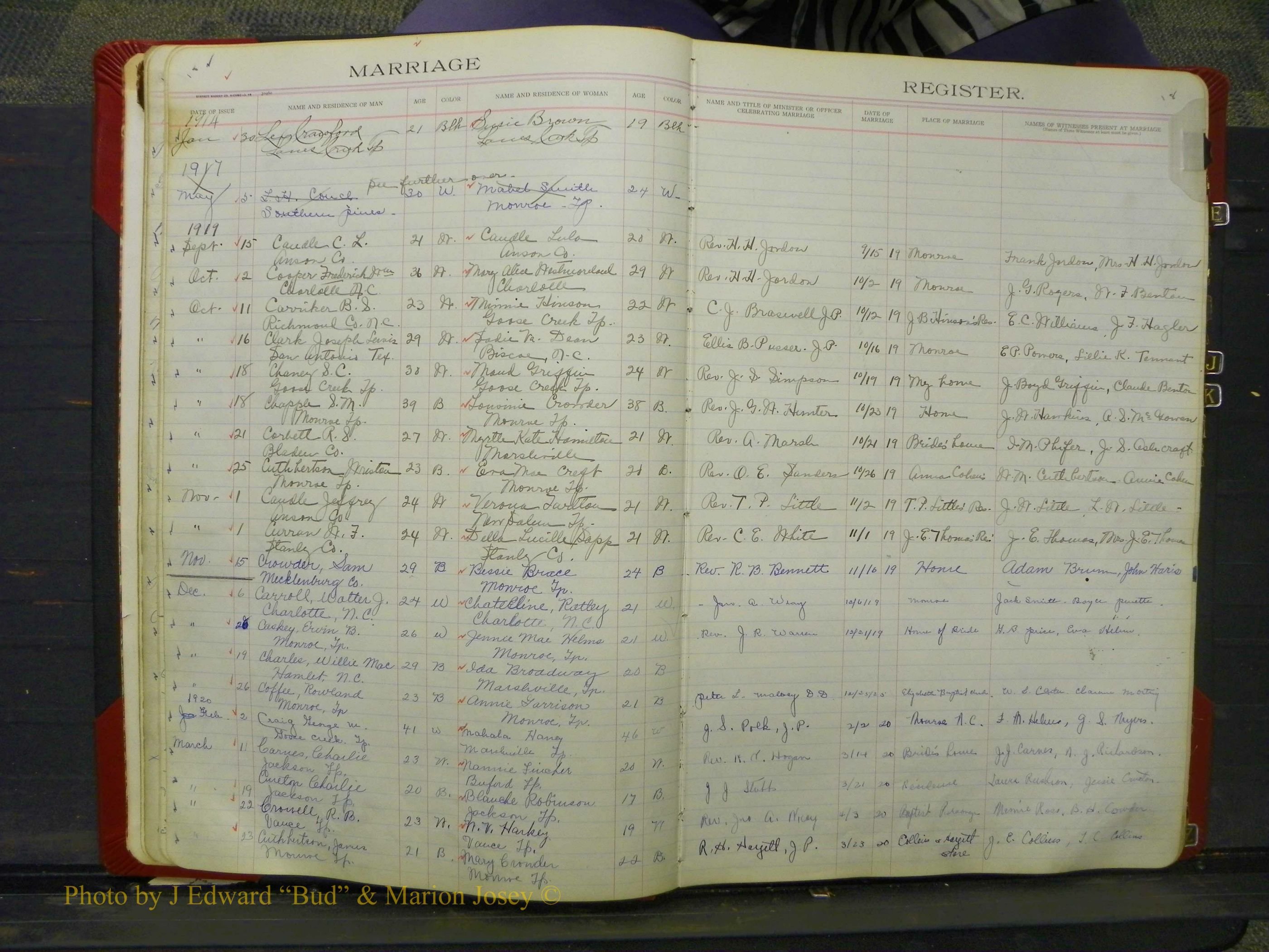 Union Co, NC Marriage Book 8, A-Z, 1914-1920 (18).JPG