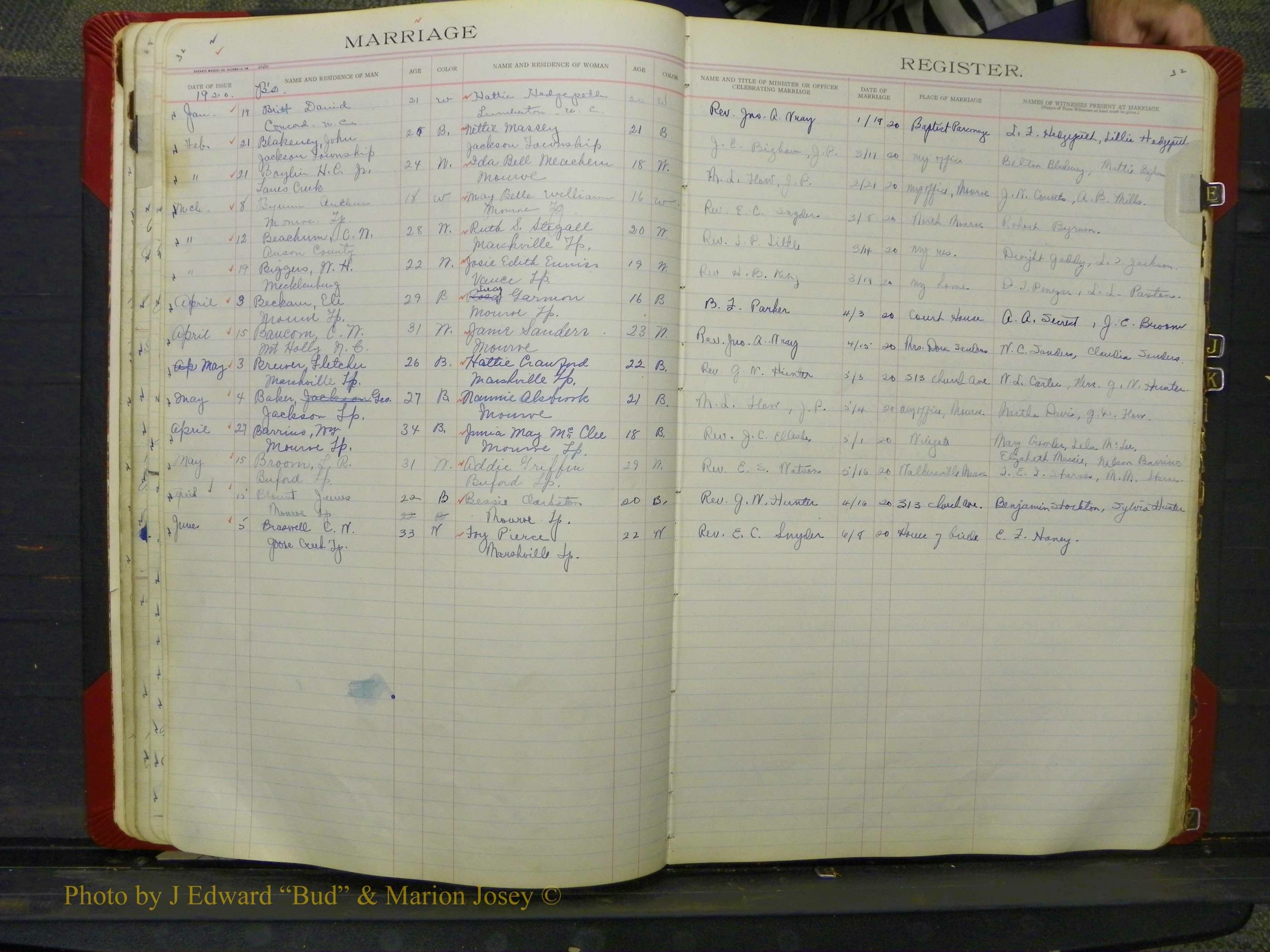 Union Co, NC Marriage Book 8, A-Z, 1914-1920 (32).JPG