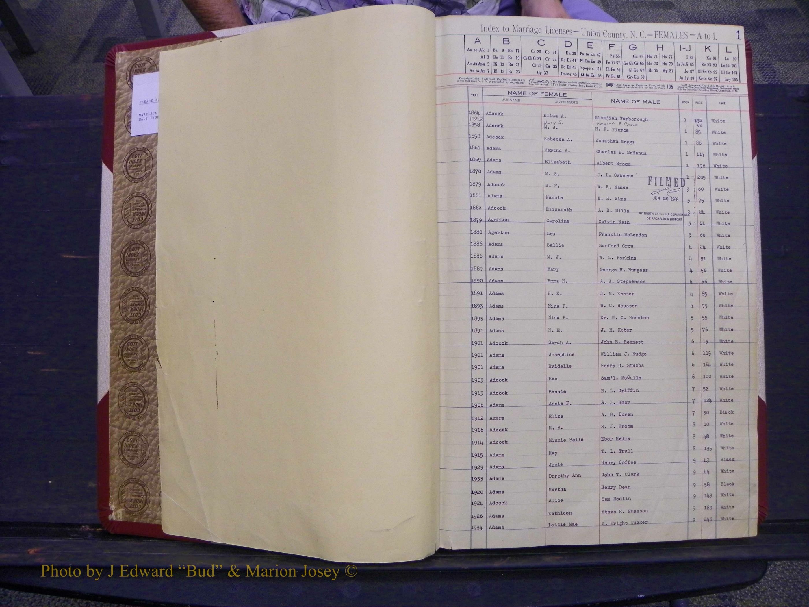 Union Co, NC Marriages Female Index, A-Z, 1842-1936 (2).JPG