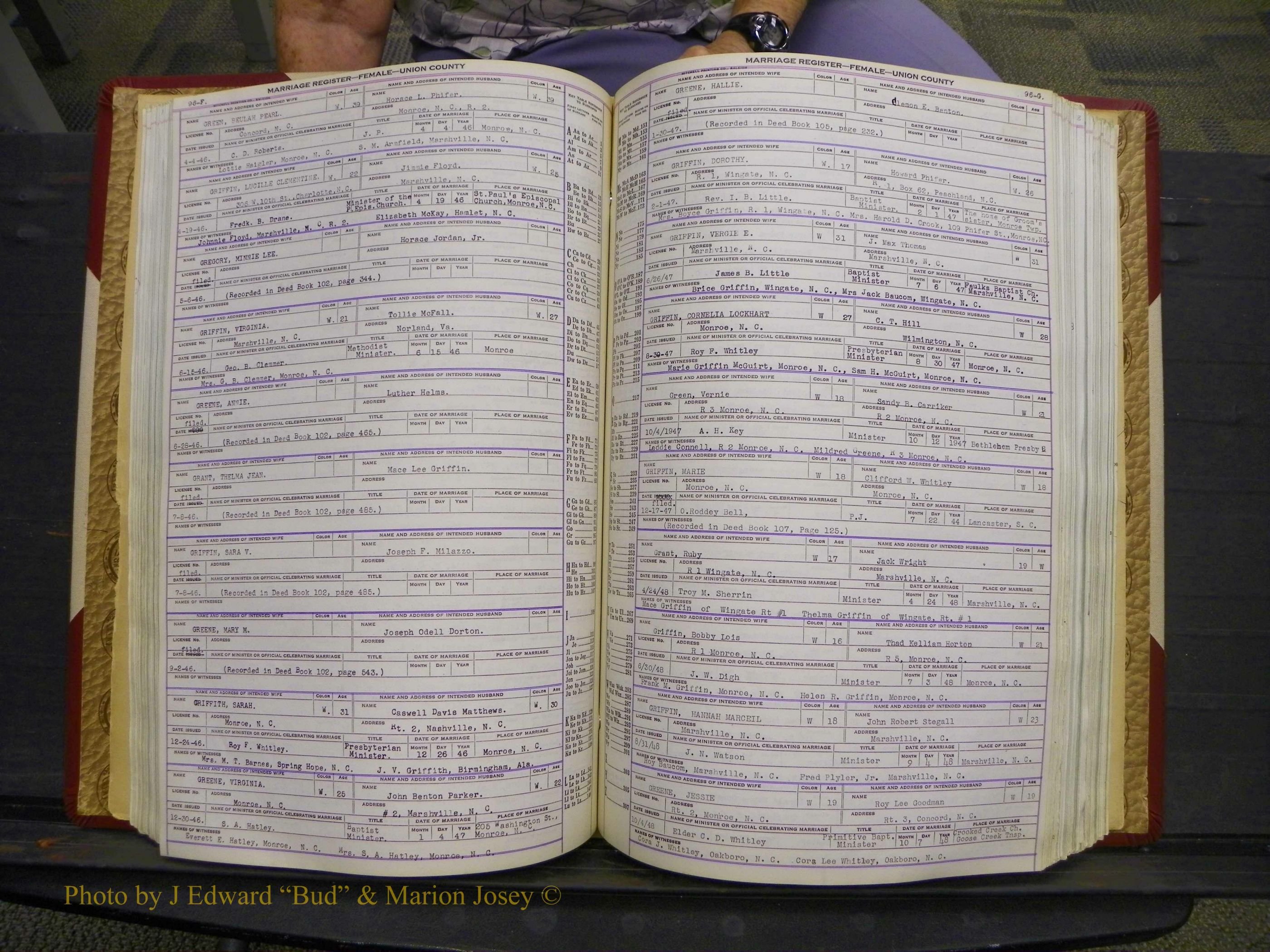 Union Co, NC Marriages Female Index, A-Z, 1937-1965 (119).JPG