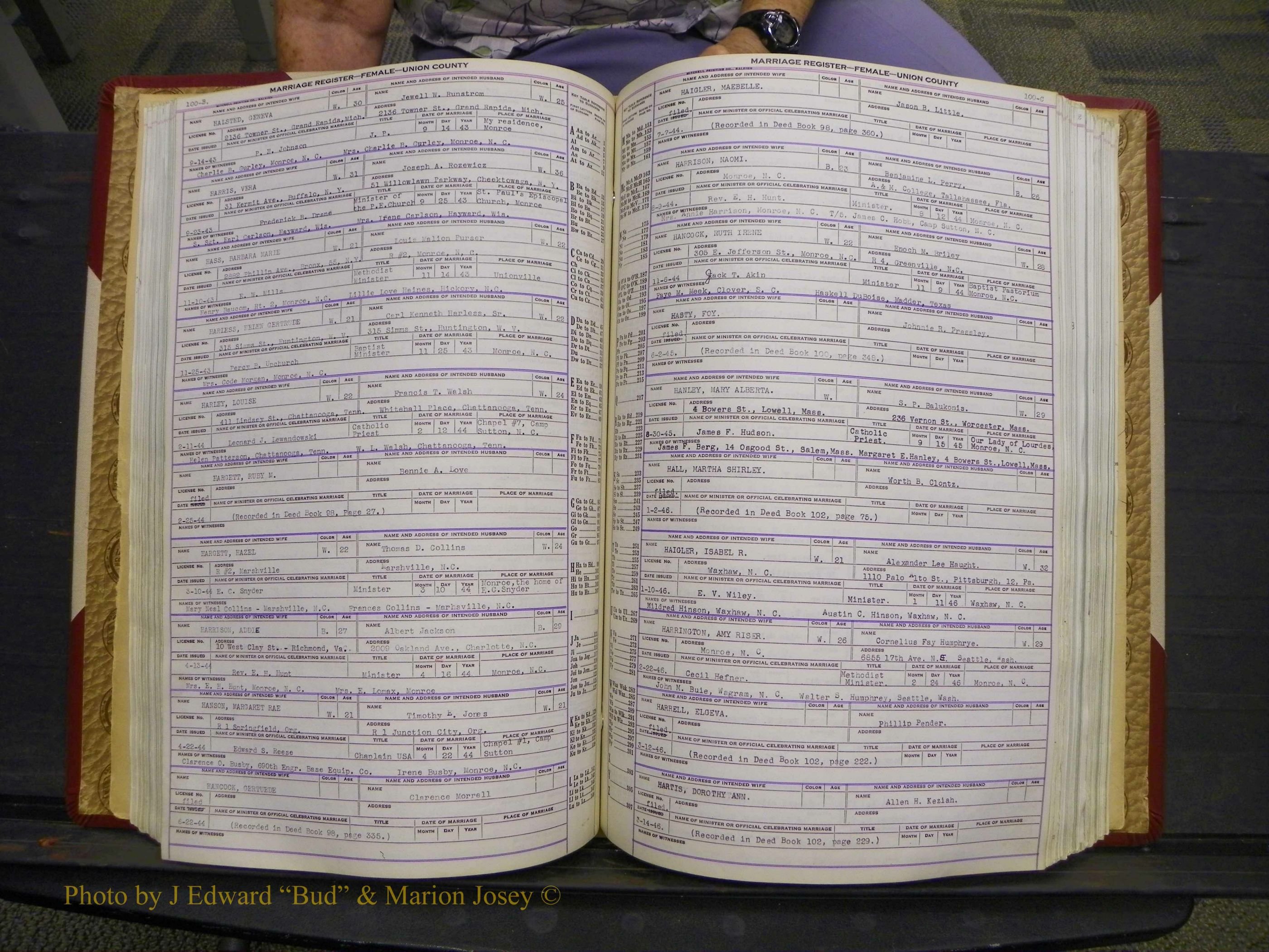 Union Co, NC Marriages Female Index, A-Z, 1937-1965 (127).JPG