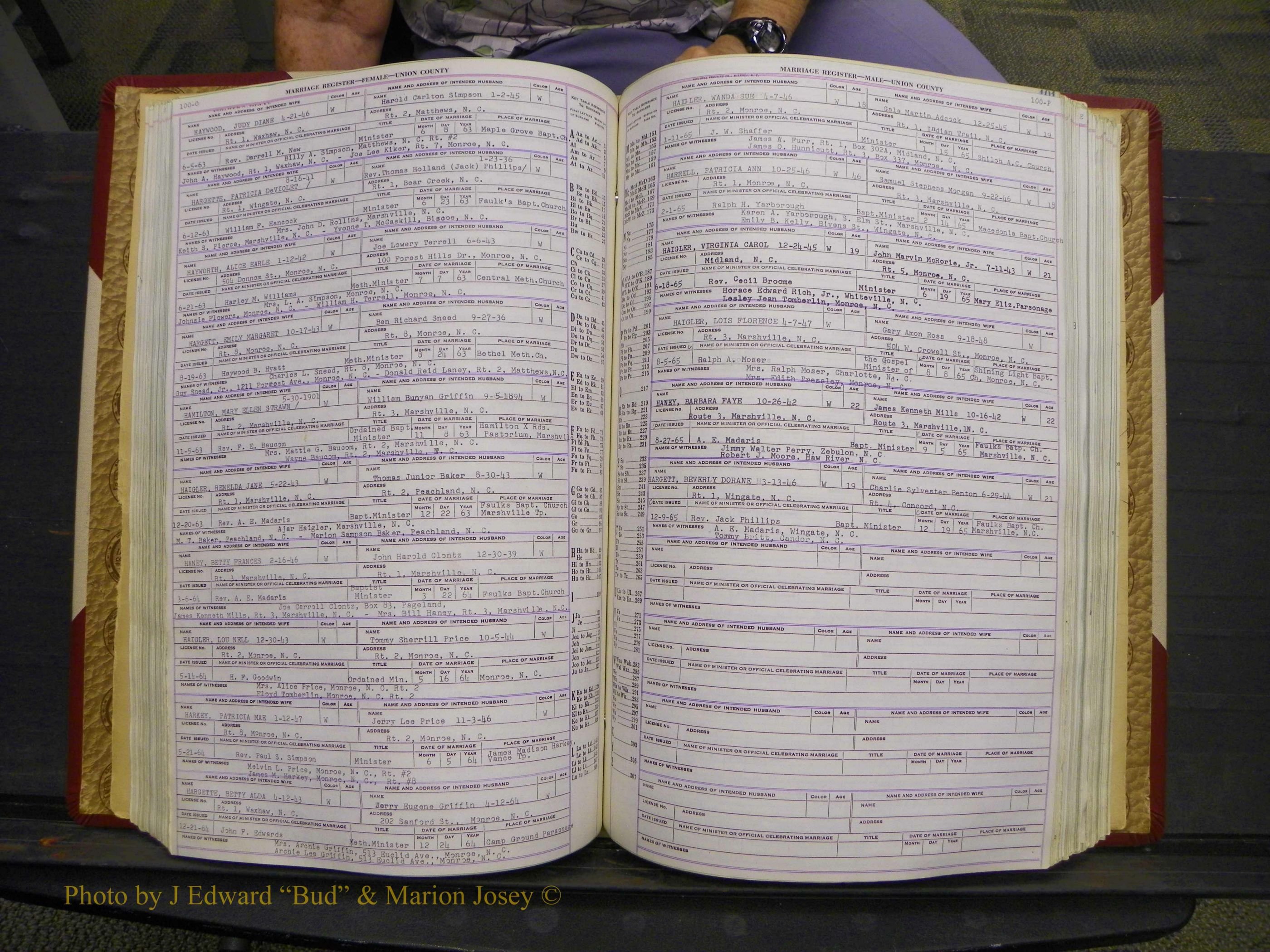 Union Co, NC Marriages Female Index, A-Z, 1937-1965 (134).JPG