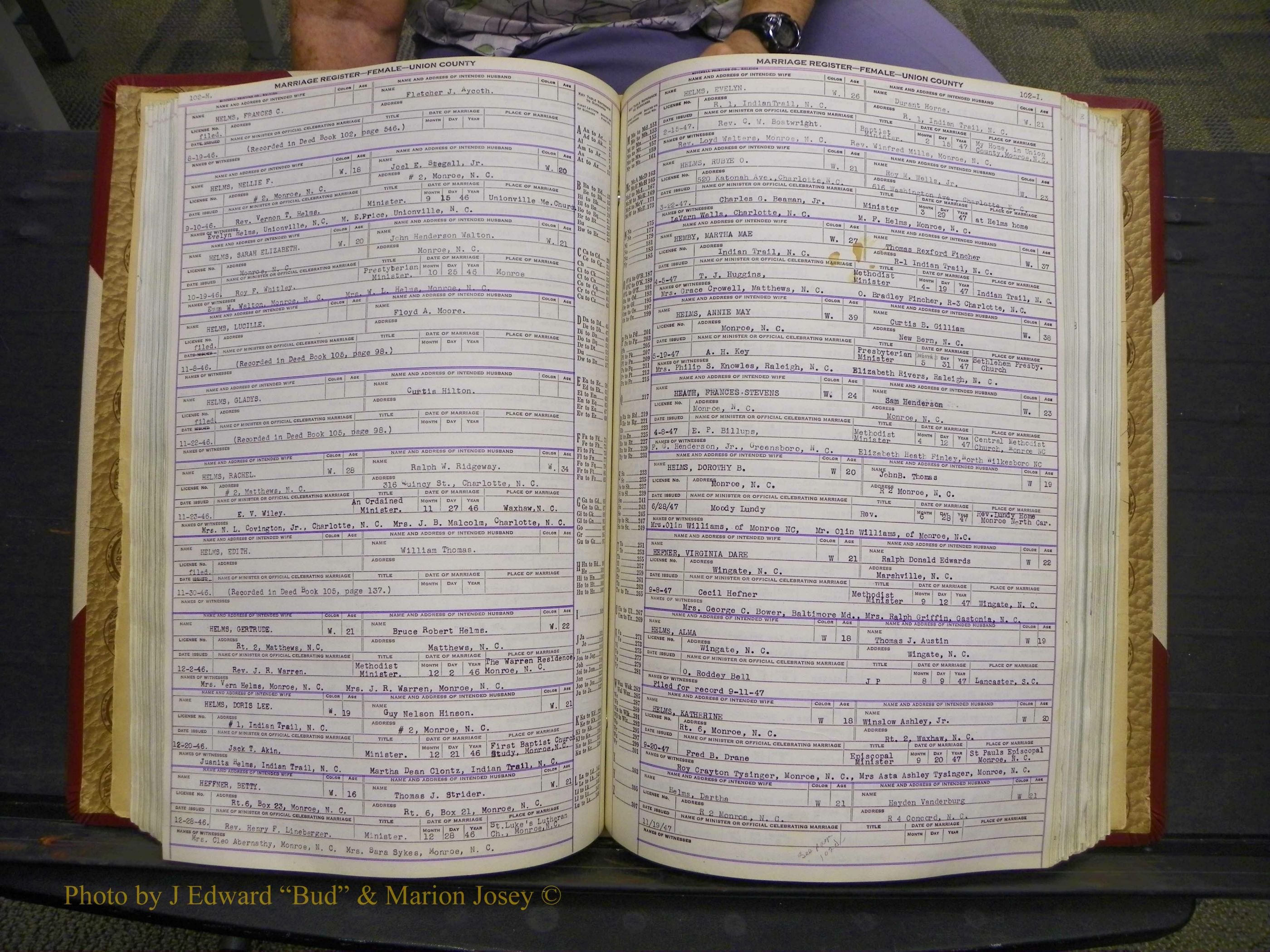 Union Co, NC Marriages Female Index, A-Z, 1937-1965 (140).JPG