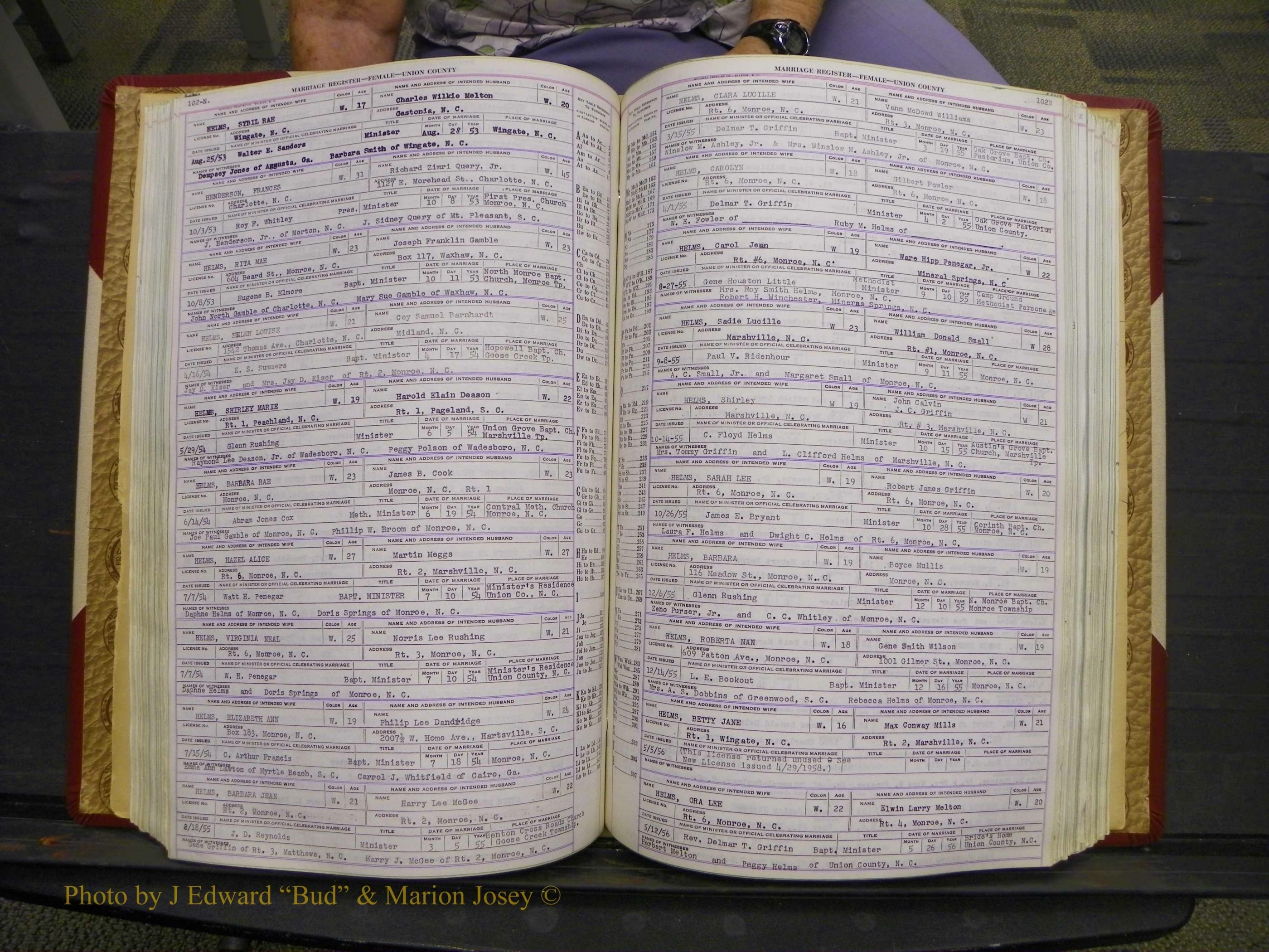 Union Co, NC Marriages Female Index, A-Z, 1937-1965 (144).JPG