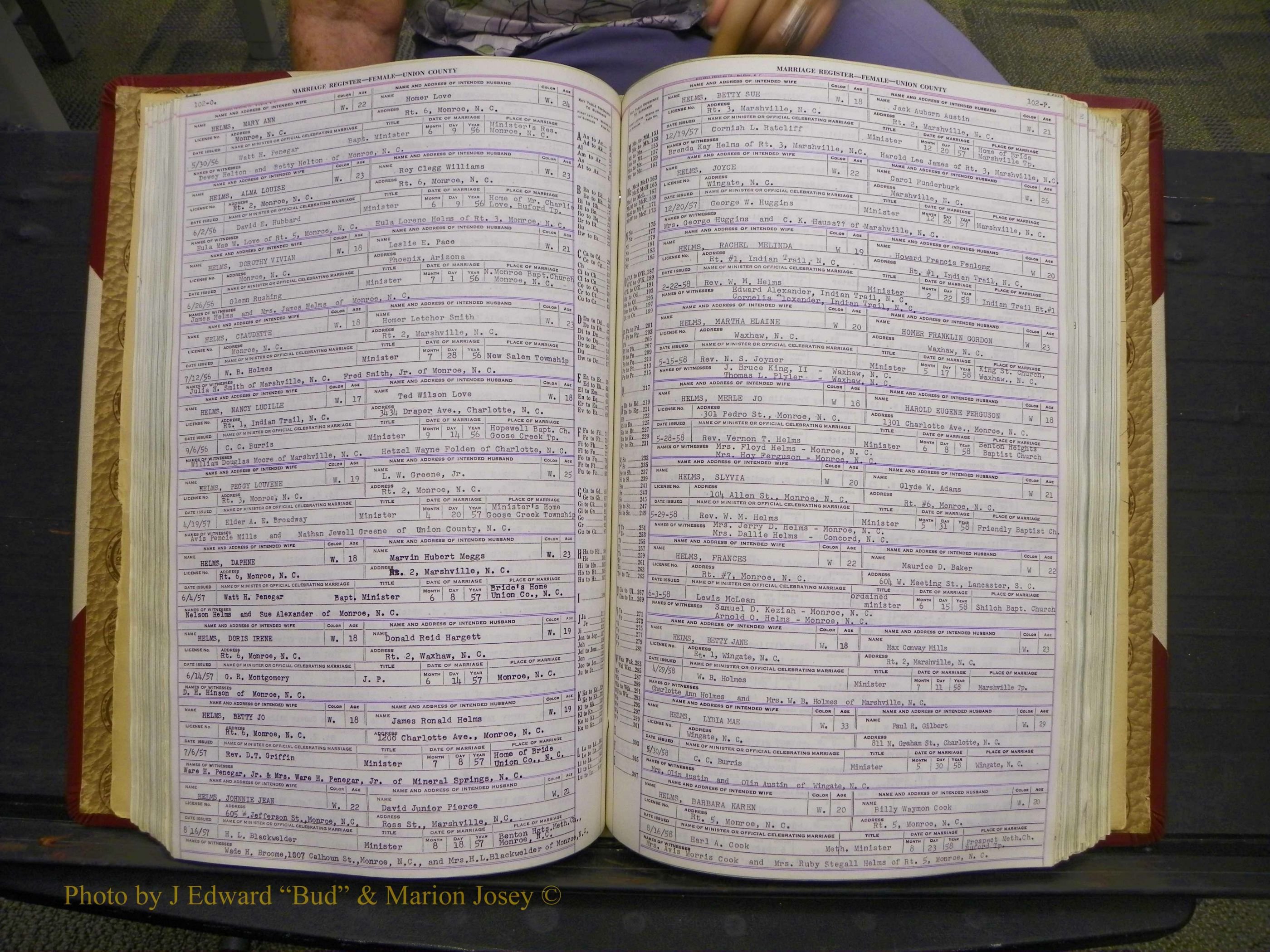 Union Co, NC Marriages Female Index, A-Z, 1937-1965 (145).JPG