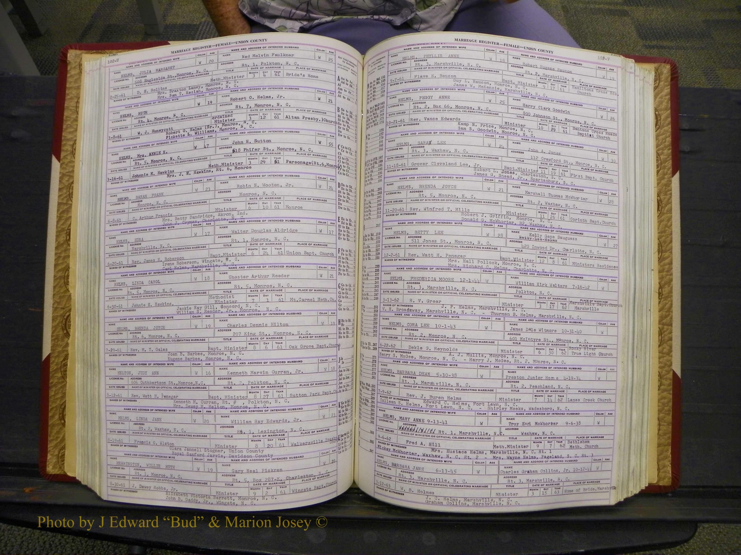 Union Co, NC Marriages Female Index, A-Z, 1937-1965 (148).JPG