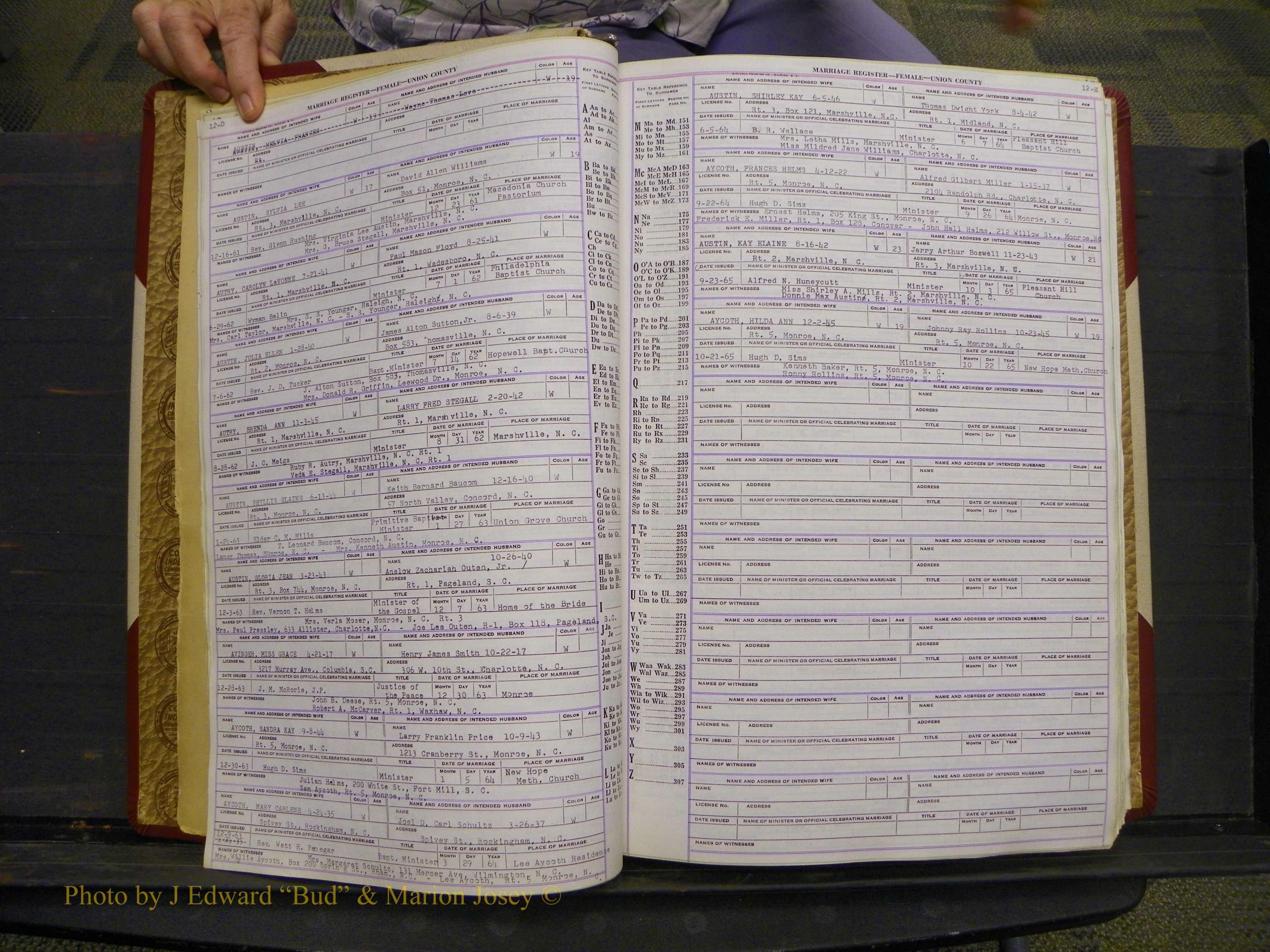 Union Co, NC Marriages Female Index, A-Z, 1937-1965 (15).JPG