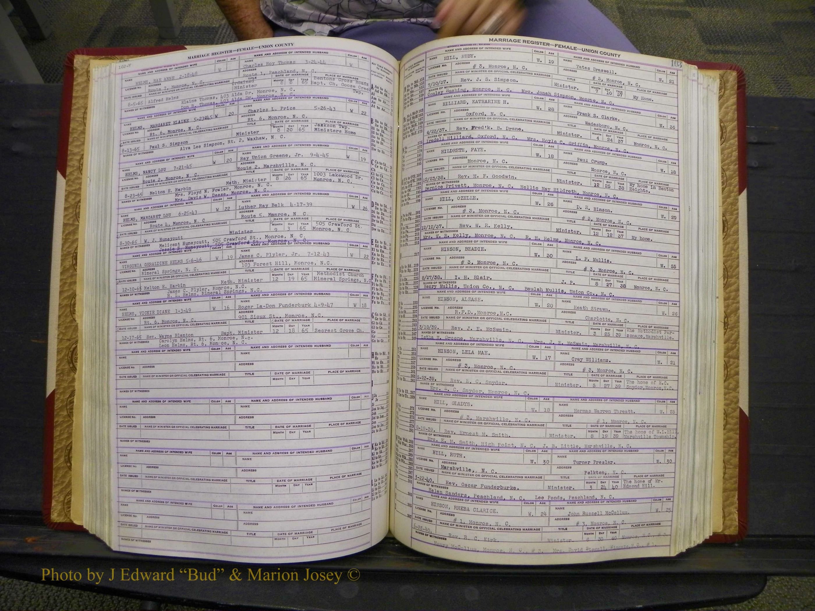 Union Co, NC Marriages Female Index, A-Z, 1937-1965 (150).JPG