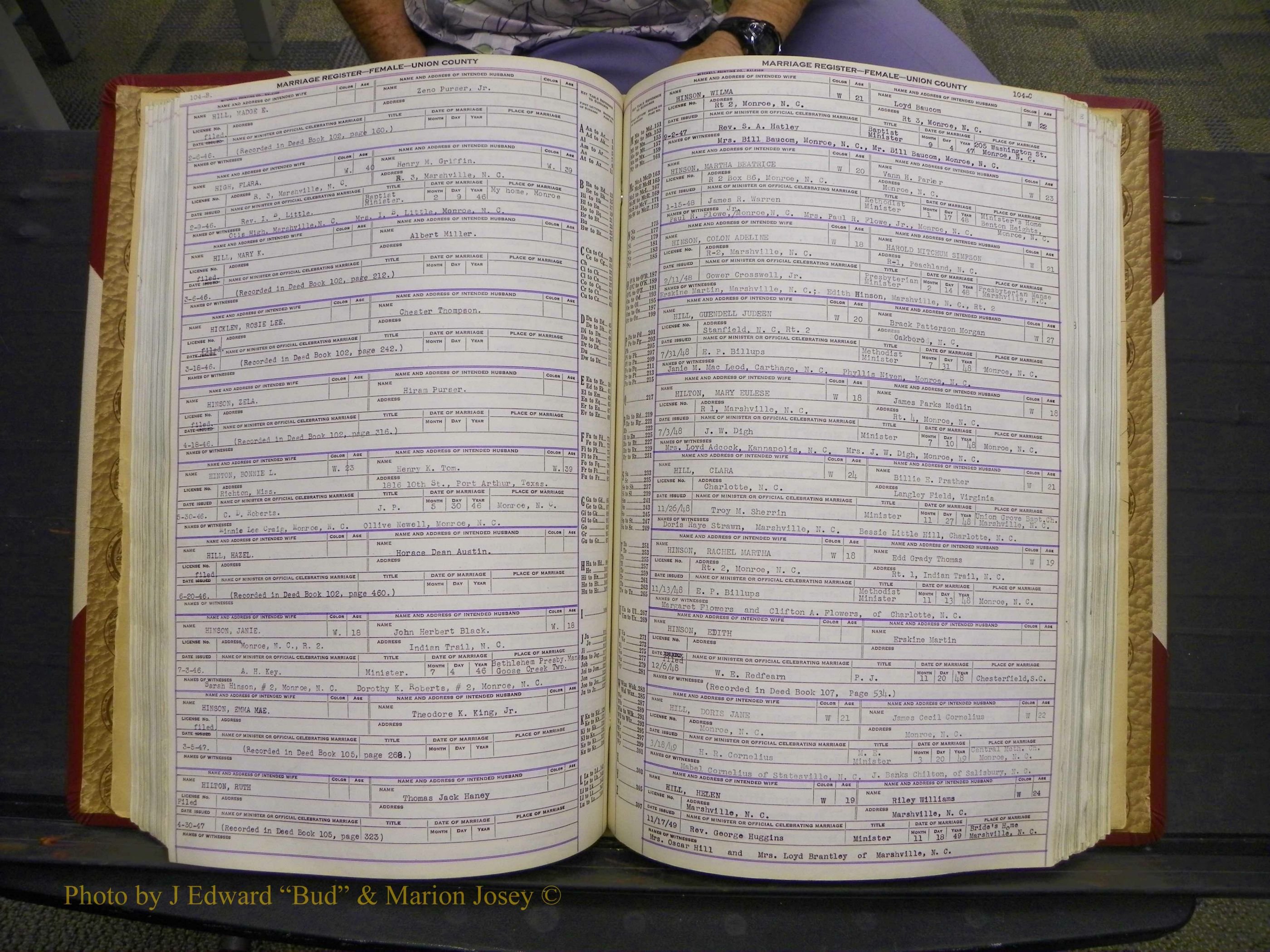Union Co, NC Marriages Female Index, A-Z, 1937-1965 (152).JPG
