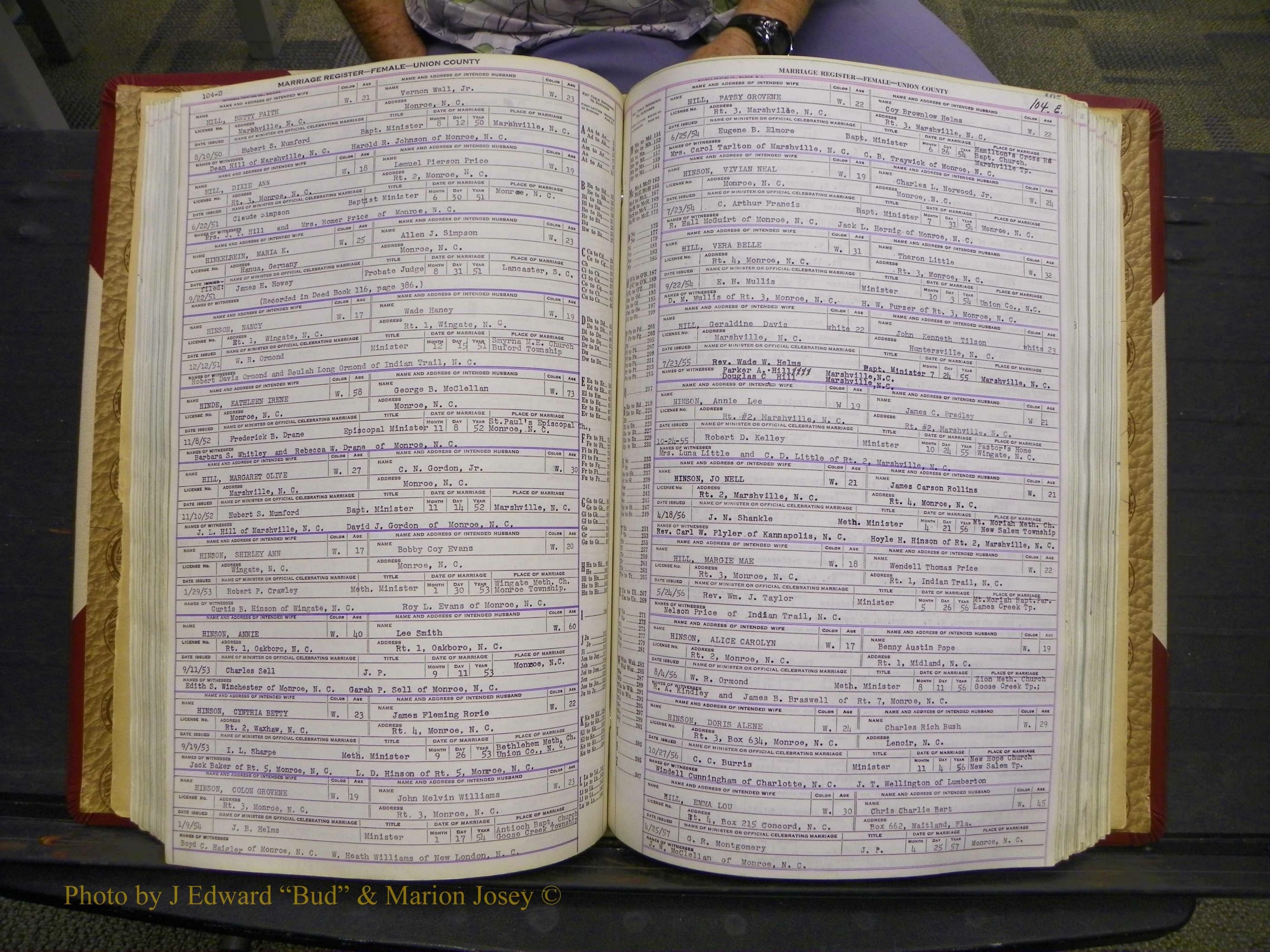 Union Co, NC Marriages Female Index, A-Z, 1937-1965 (153).JPG