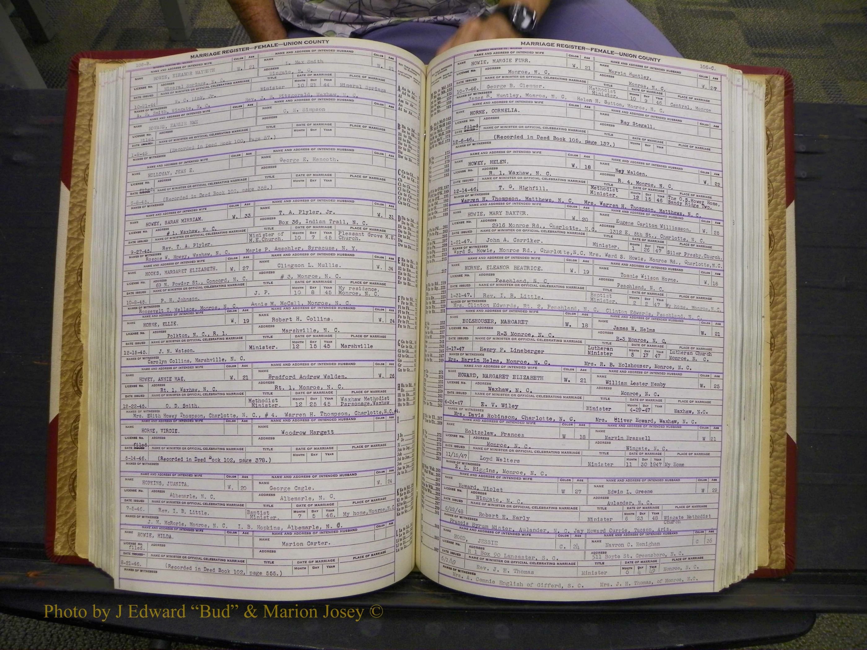 Union Co, NC Marriages Female Index, A-Z, 1937-1965 (157).JPG