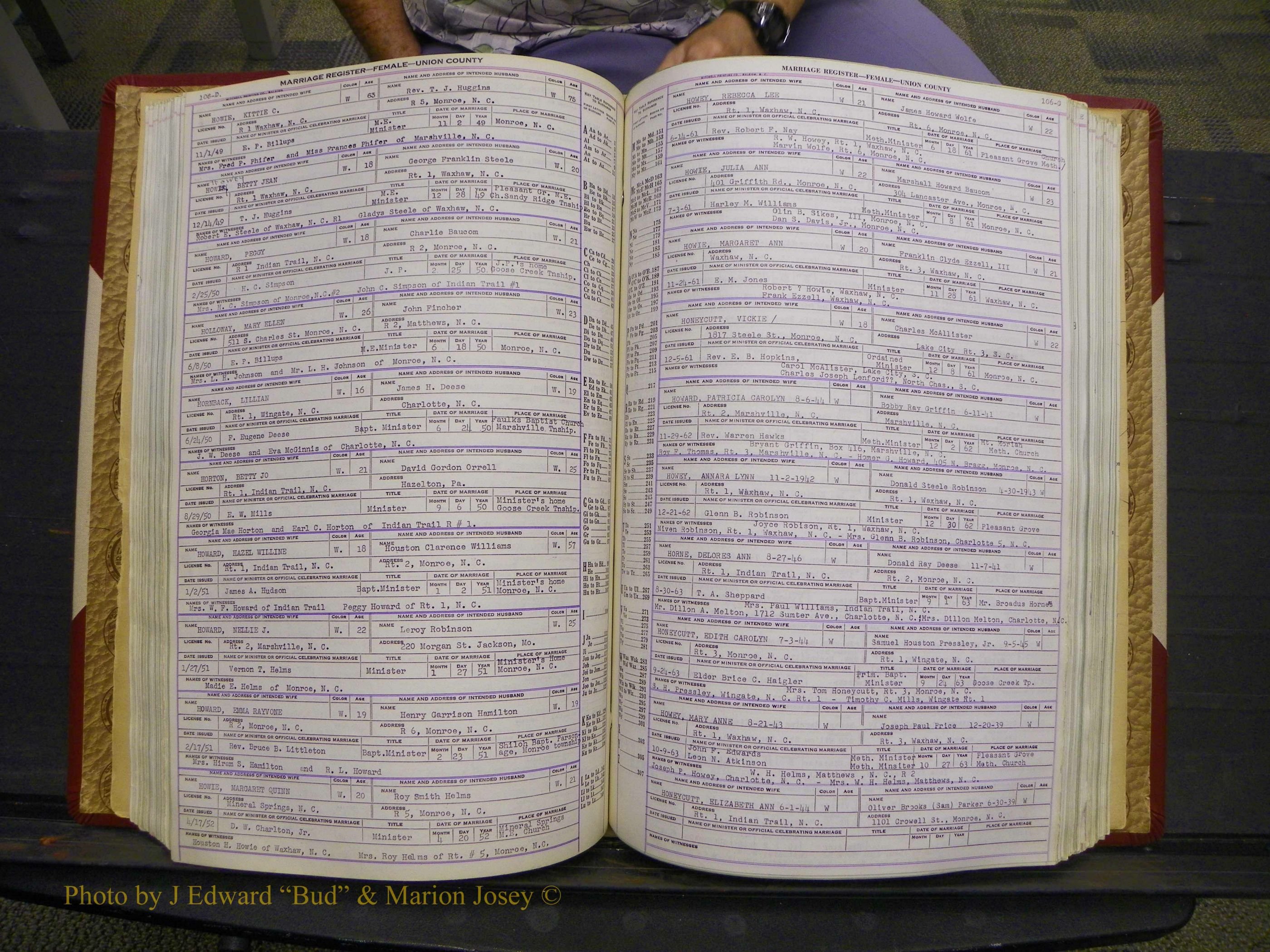 Union Co, NC Marriages Female Index, A-Z, 1937-1965 (158).JPG