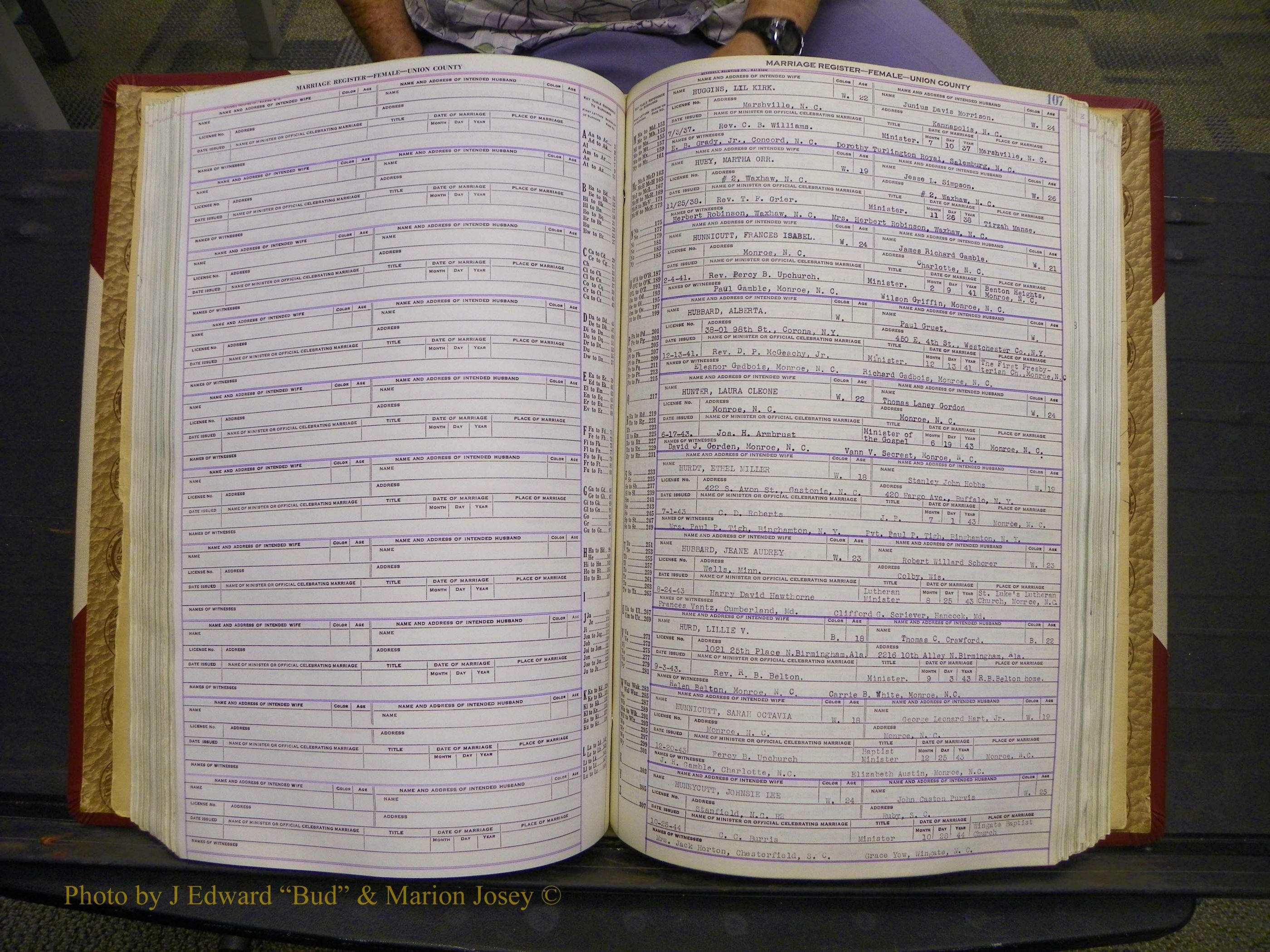 Union Co, NC Marriages Female Index, A-Z, 1937-1965 (161).JPG