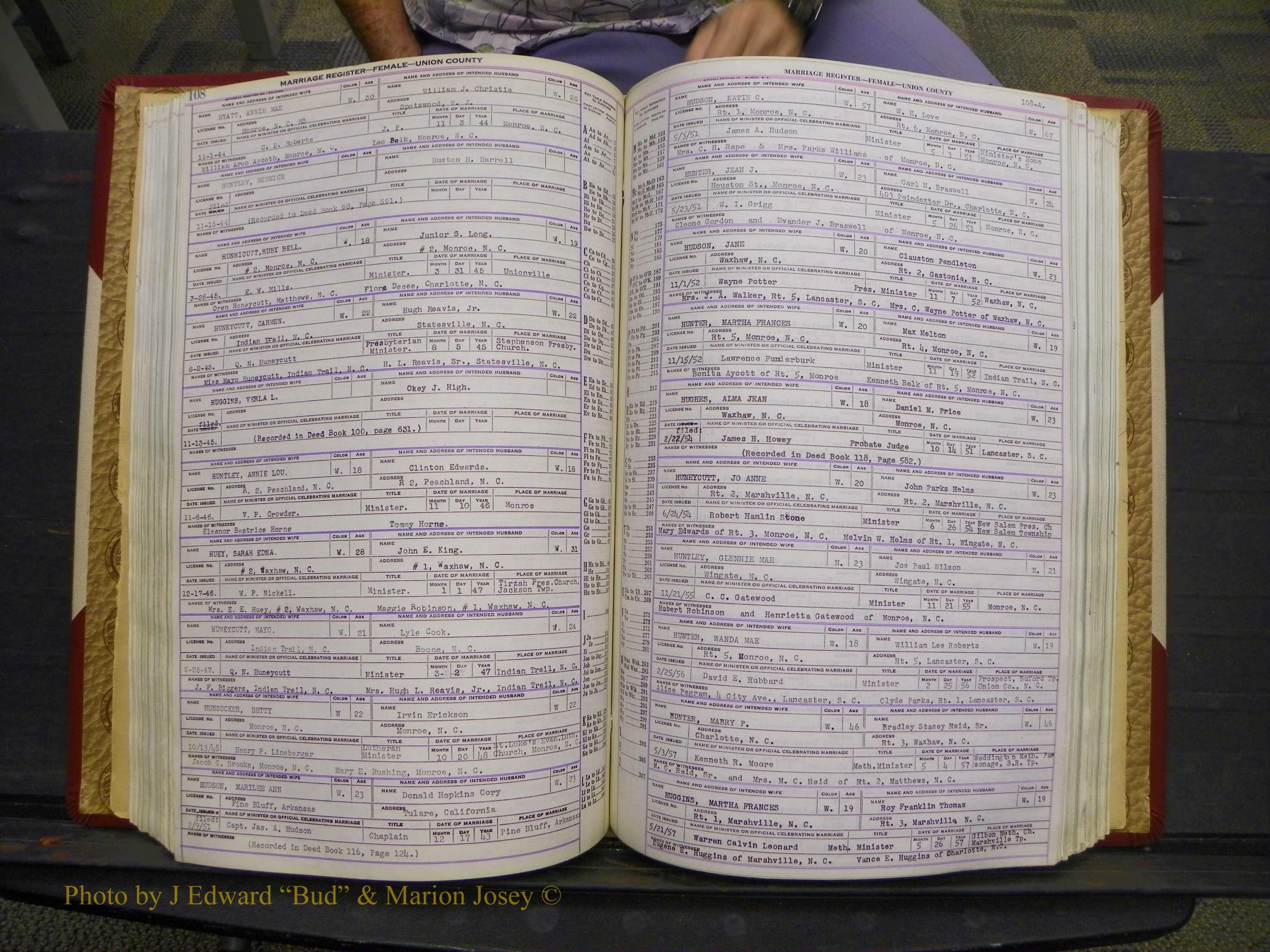 Union Co, NC Marriages Female Index, A-Z, 1937-1965 (162).JPG