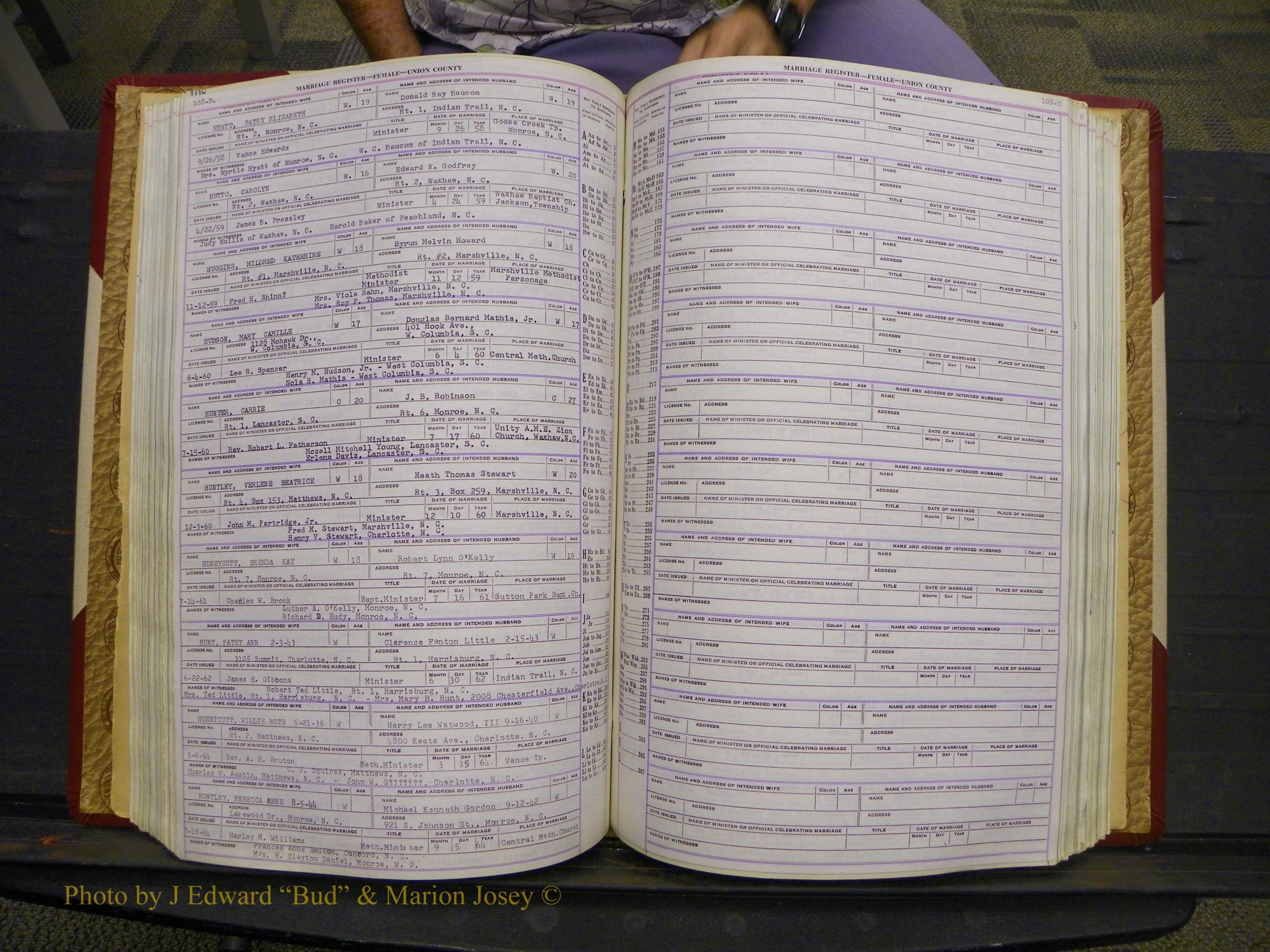 Union Co, NC Marriages Female Index, A-Z, 1937-1965 (163).JPG